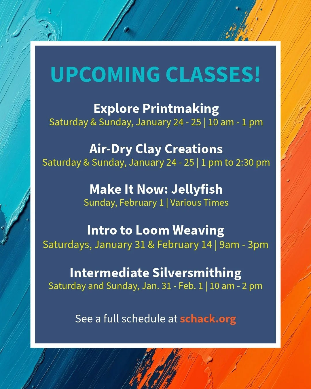 Coming up next at Schack Art Center!

Check out schack.org/all for the full lineup of upcoming classes.

#schack #schackartcenter #downtowneverett #dteverett #artswa #artclass #everett #everettwa