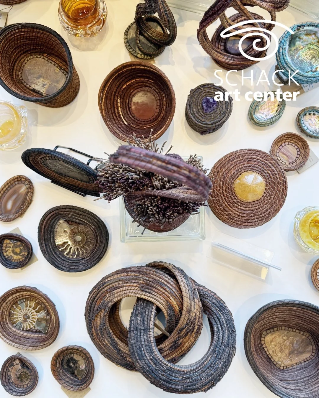 Shop the Gallery Store all weekend long and find the perfect gift or add to your personal collection! Every purchase directly supports the artists and helps fund art education and exhibitions at Schack Art Center.

Pine Needle Basketry by Barbara Osb