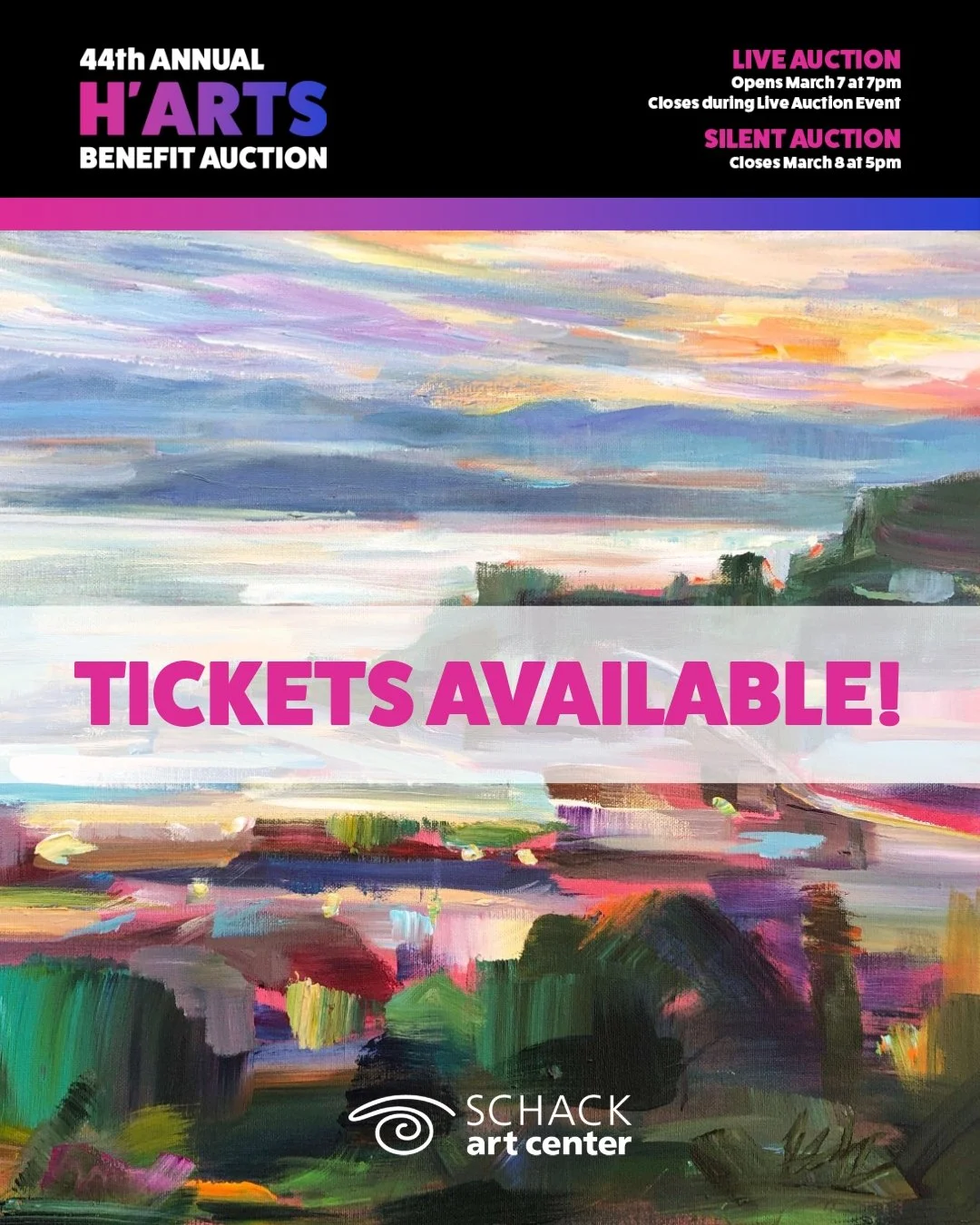 Time is running out to grab your tickets for the 44th Annual H'Arts Benefit Auction! With record-breaking art donations, thrilling surprises, and the return of paddle bidding, this year promises to outshine them all. Secure your spot and support a gr