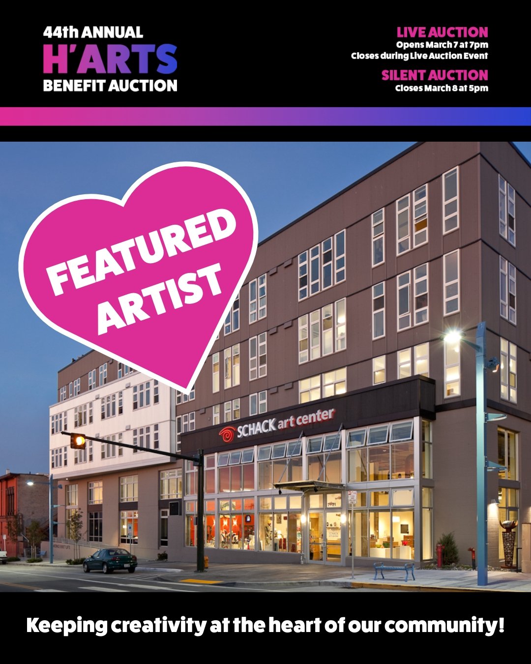 On February 26 from 5-7pm we&rsquo;re hosting an Artist Appreciation Reception to honor the artists and patrons who donated work and made this year&rsquo;s auction possible.

Come connect, celebrate, and raise a glass to the creativity and generosity