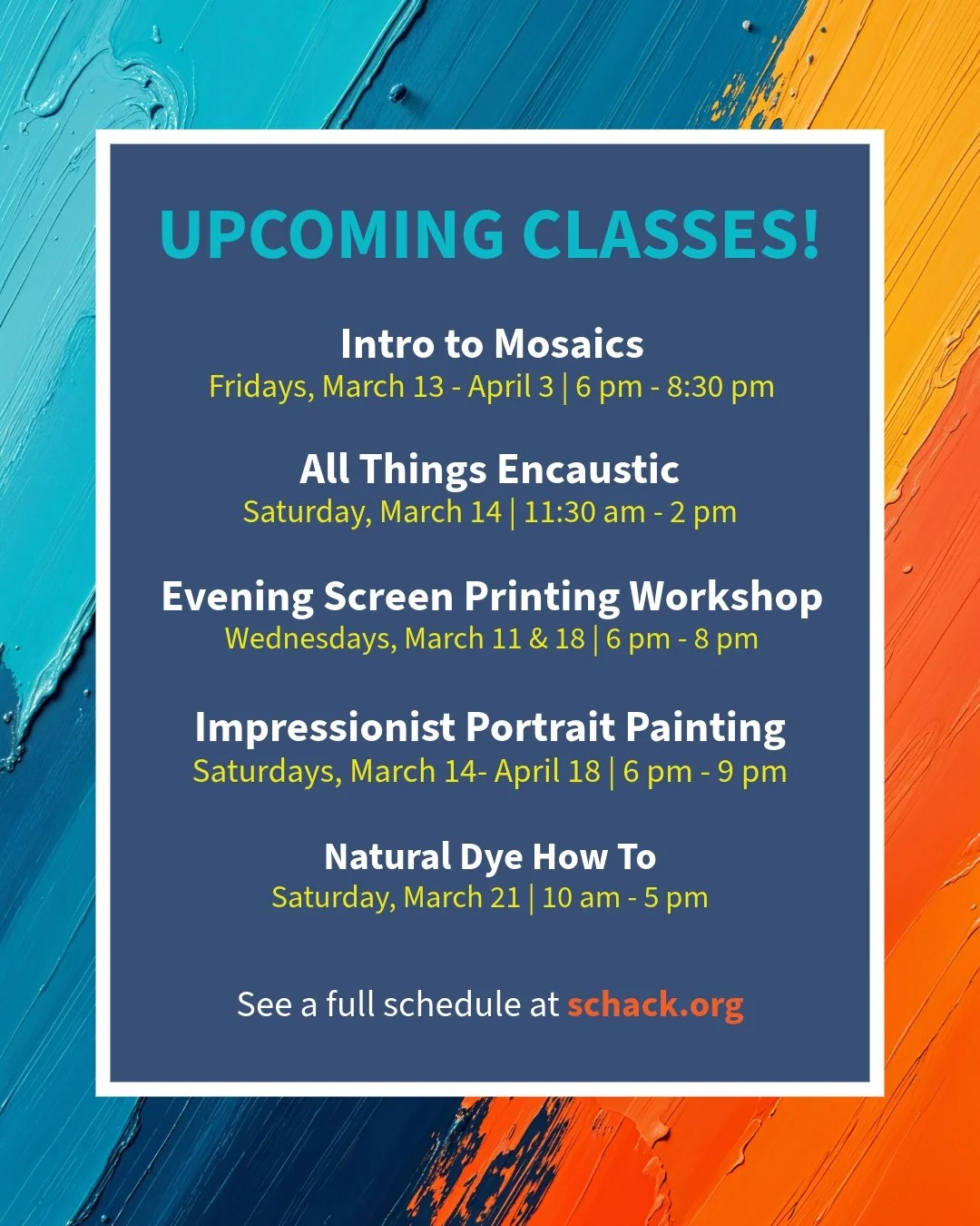 Coming up next at Schack Art Center!

Check out schack.org/all for the full lineup of upcoming classes.

#schack #schackartcenter #downtowneverett #dteverett #artswa #artclass #everett #everettwa