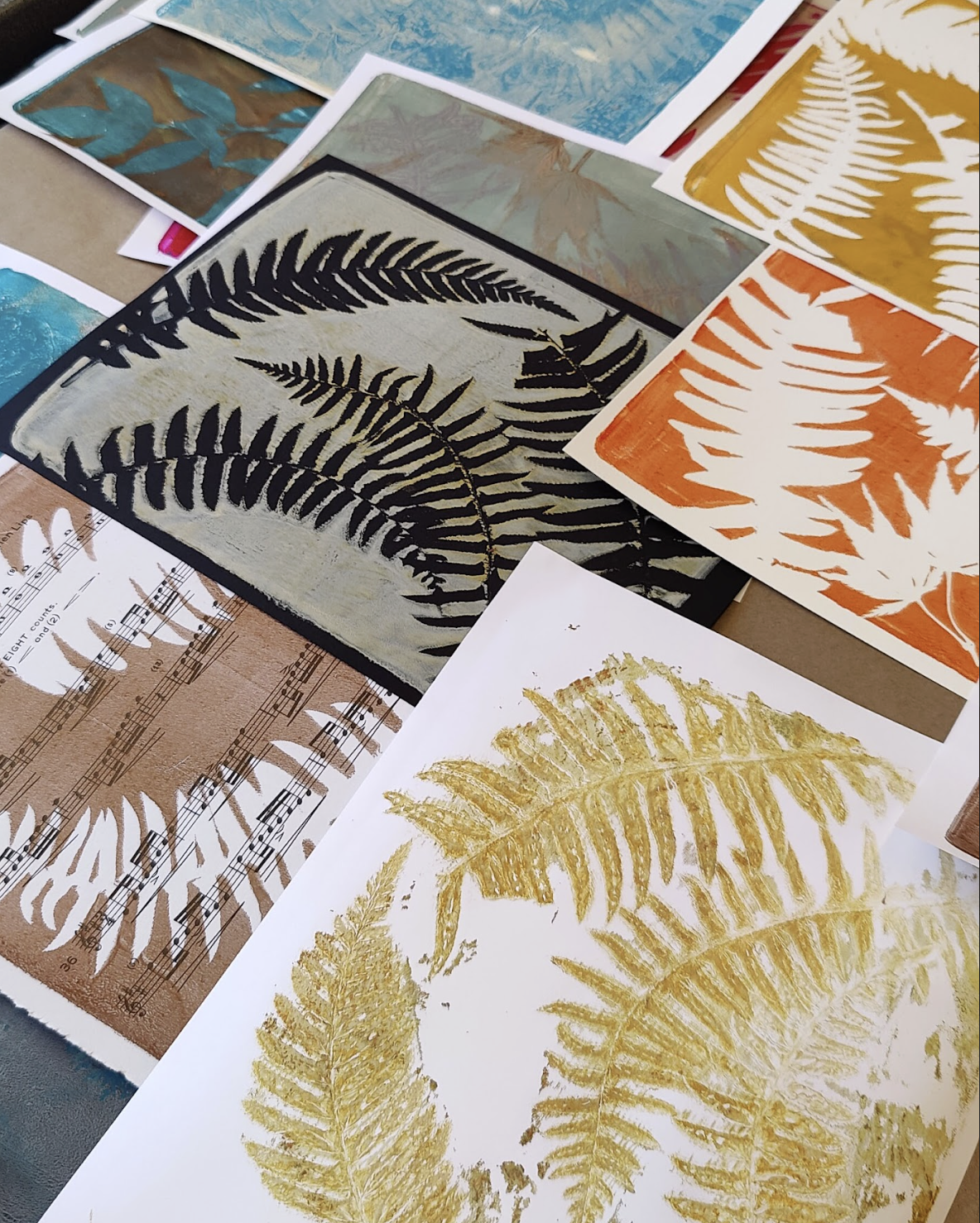 Gel Printing with Botanicals 