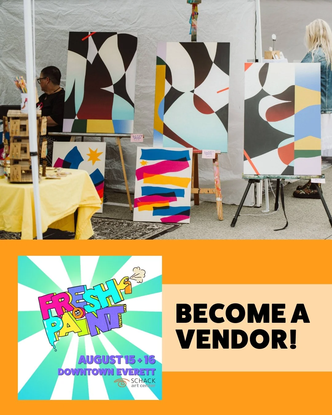 Summer is coming! 🫣

Fresh Paint | August 15 + 16
- Application fee: $10
- Booth Fee (if accepted): $275
- $75 scholarship for first time applicants.
- The deadline to apply is March 22.
- Notifcations of acceptance will be sent by April 3.

More in