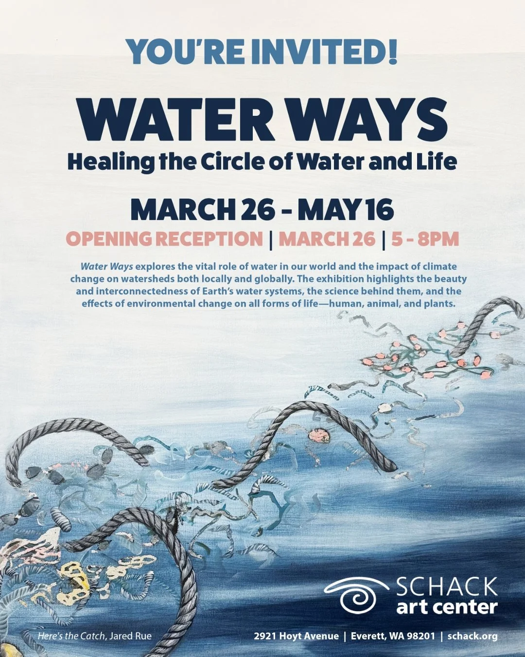 OPENING THIS THURSDAY!

Explore the beauty, science, and impact of water on our region in our new exhibition, Water Ways: Healing the Circle of Water and Life. 

Join us for the opening reception on March 26 from 5-8 PM and immerse yourself in this t