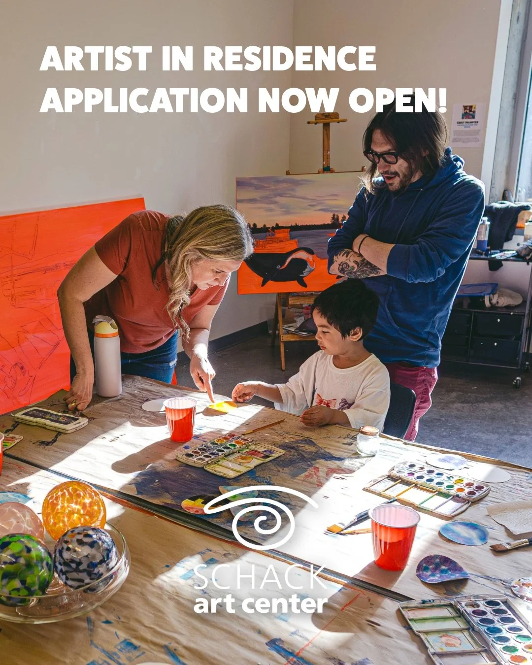 The Schack Art Center is now accepting applications for our Artist in Residence program!

This is an opportunity for artists to develop their practice in a supportive, creative environment, while engaging with our vibrant arts community. Residents re