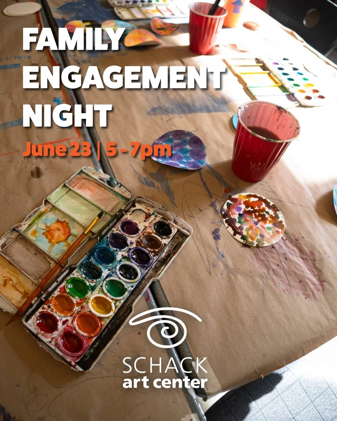 FAMILY ENGAGEMENT NIGHT
JUNE 23 | 5-7PM

Join us at Schack Art Center for an evening of art activities, story times, raffle prizes, and community connection. This all-ages event is a chance to gather, create, and experience the arts in an inclusive a