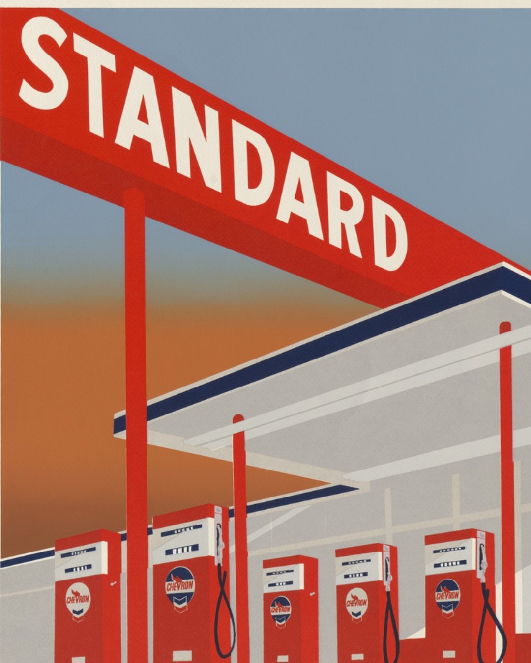 Schack Art Center will be closed today, July 4th in observance of Independence Day.

We pause with Edward Ruscha&rsquo;s Standard Station (1966)&mdash;an image of the American landscape that turns the familiar roadside into something contemplative, i