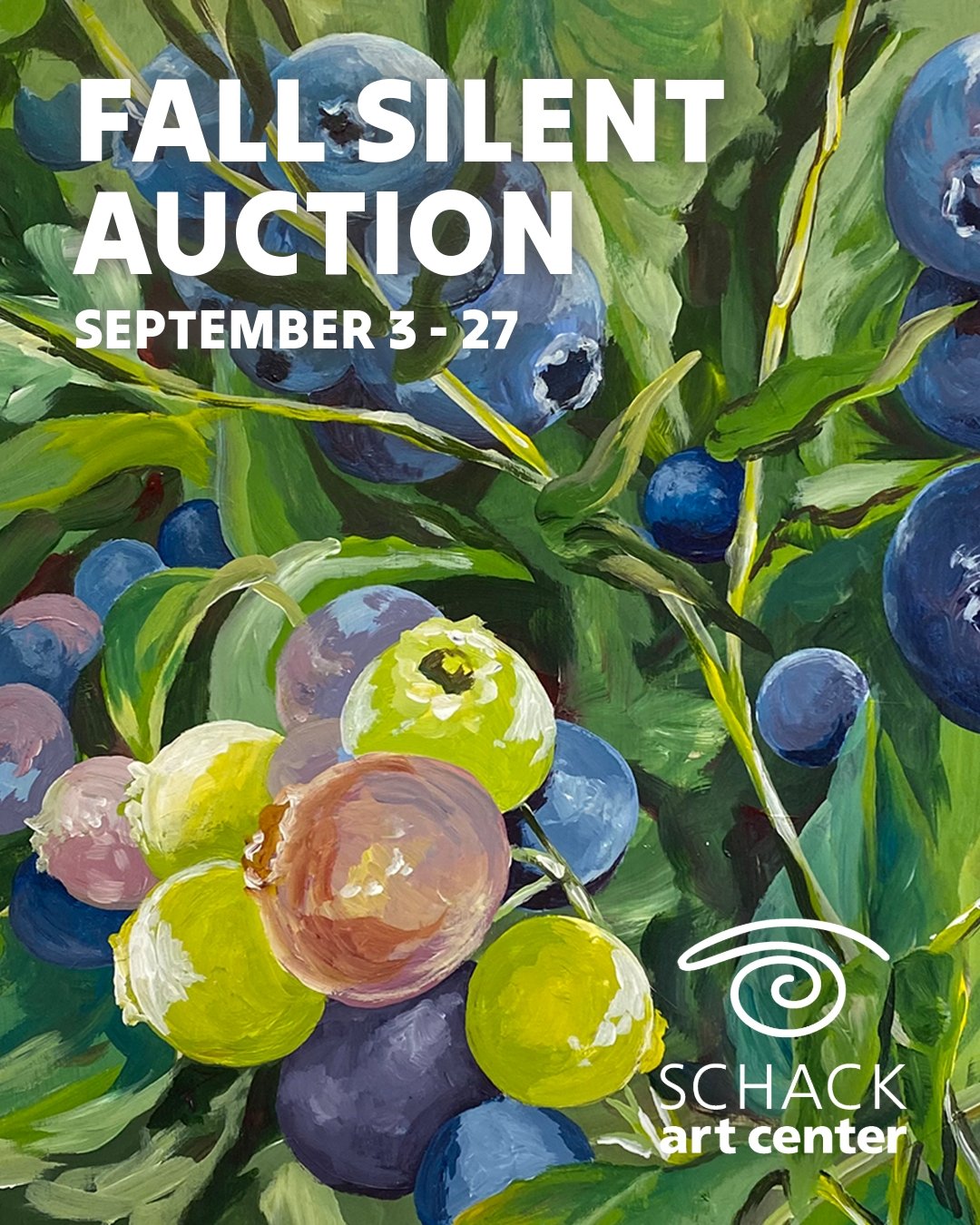 FALL SILENT AUCTION
SEPTEMBER 3 - 27 | CLOSES AT 5PM

Discover a selection of artwork while supporting the Schack Art Center. This auction is a great way to begin your collection! Every bid helps fund our education programs, exhibitions, and facility