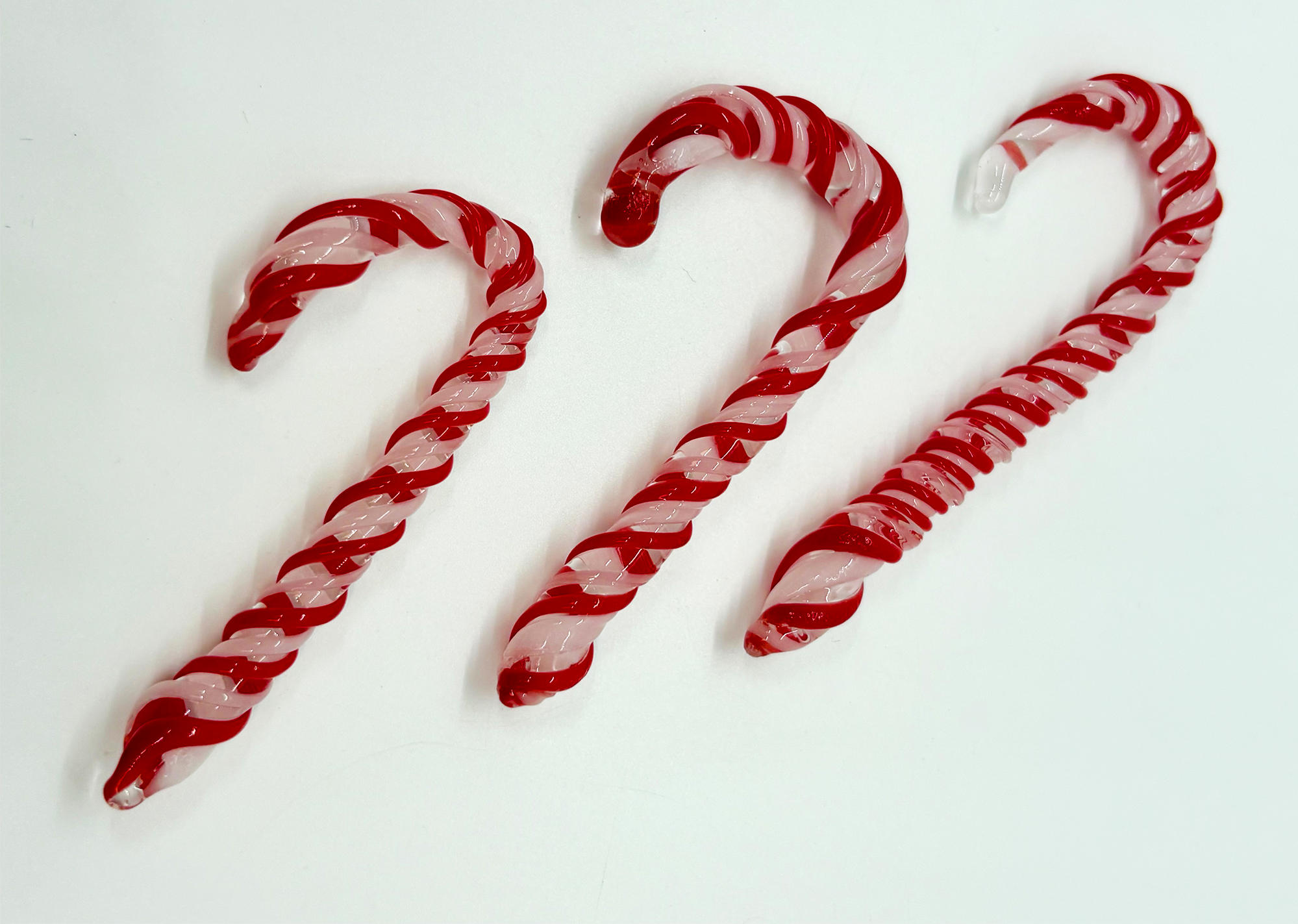 Flameworked Candy Cane Ornaments