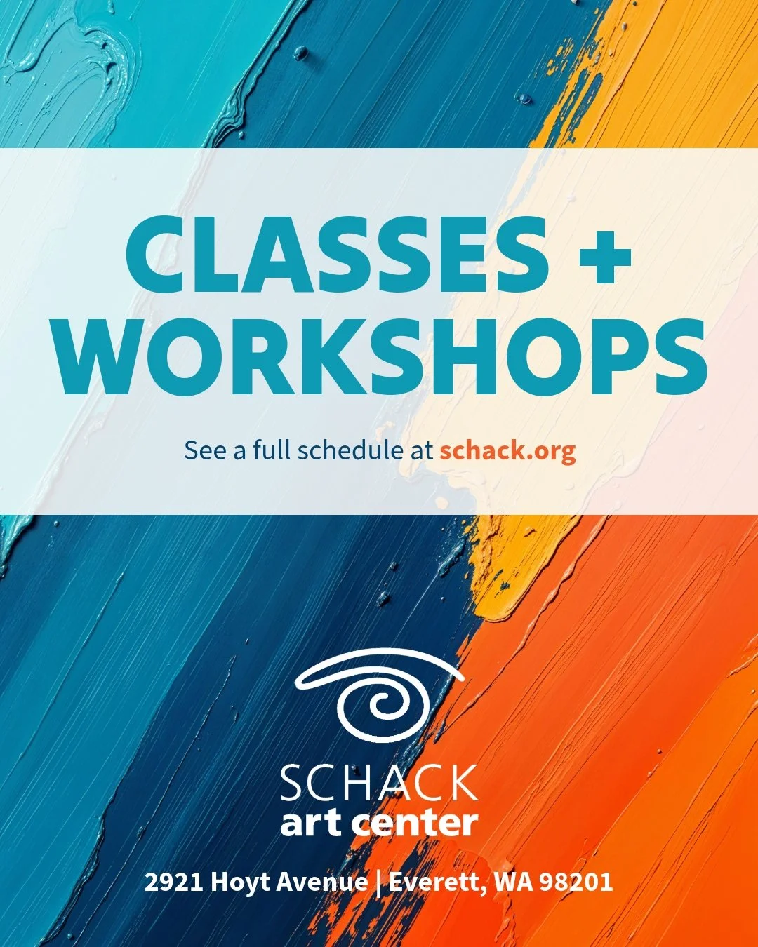 There&rsquo;s a whole world of creativity and possibility happening at Schack Art Center.

From glassblowing and mosaics to jewelry, printmaking, painting, fiber arts, and more, there&rsquo;s plenty to explore right here in Downtown Everett.

Come ge