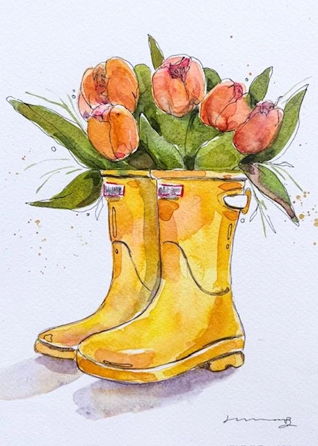 Spring Flowers in Watercolor 