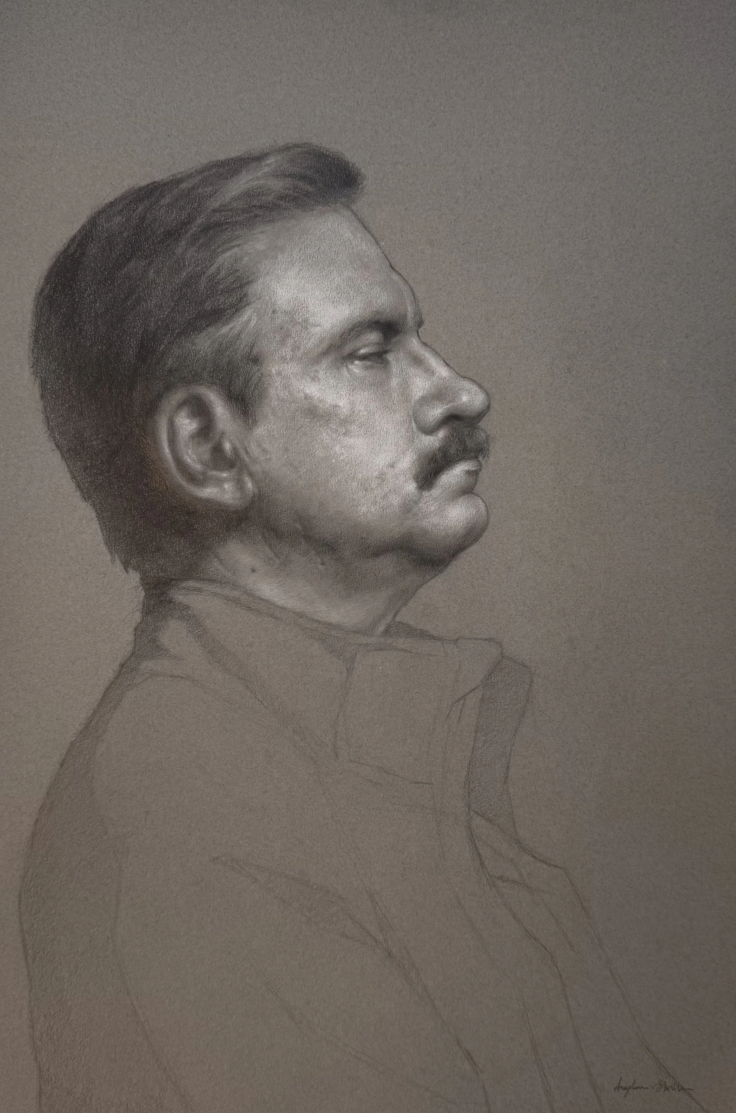 Toned Paper Portrait Drawing