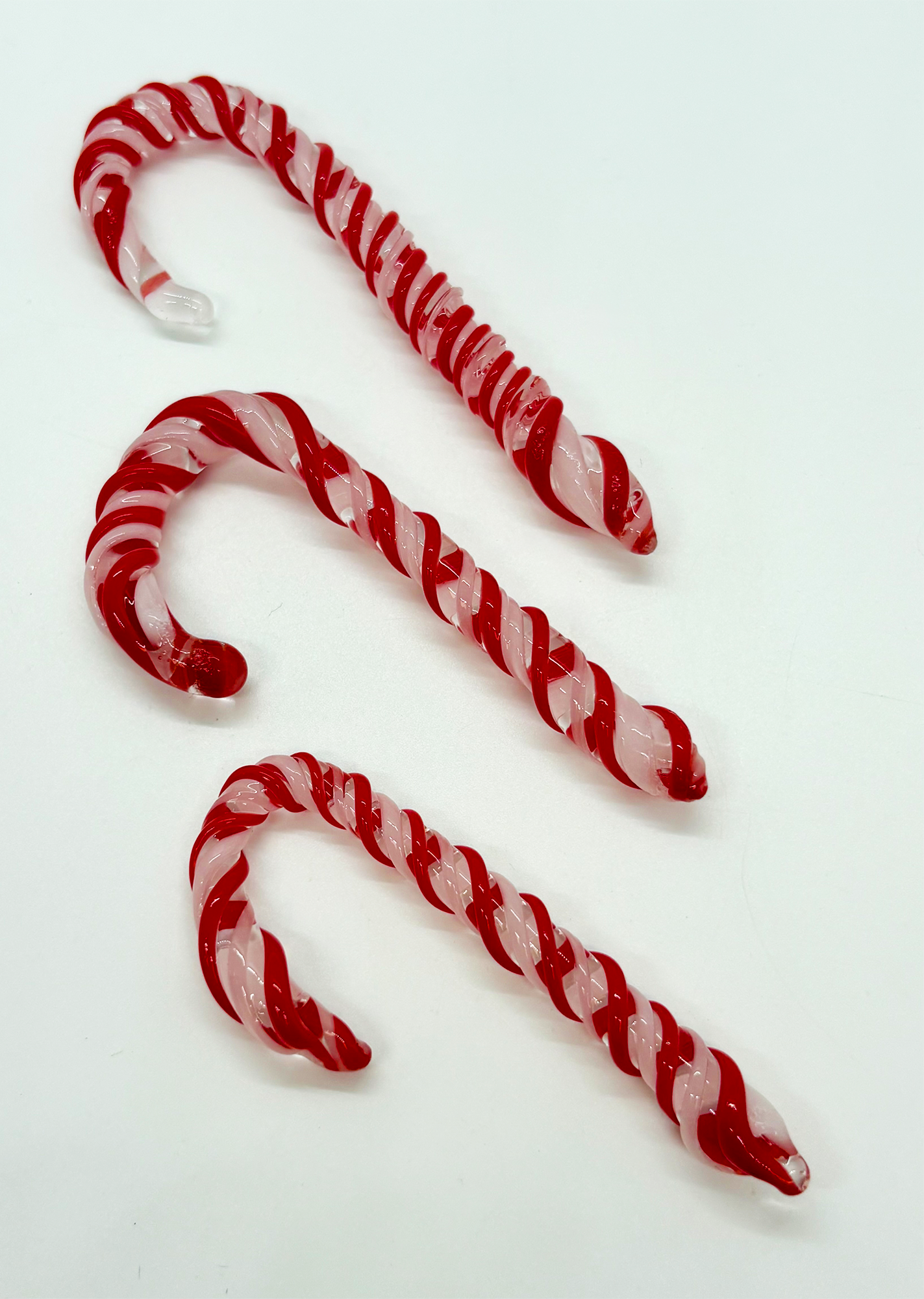 Flameworked Candy Cane Ornaments