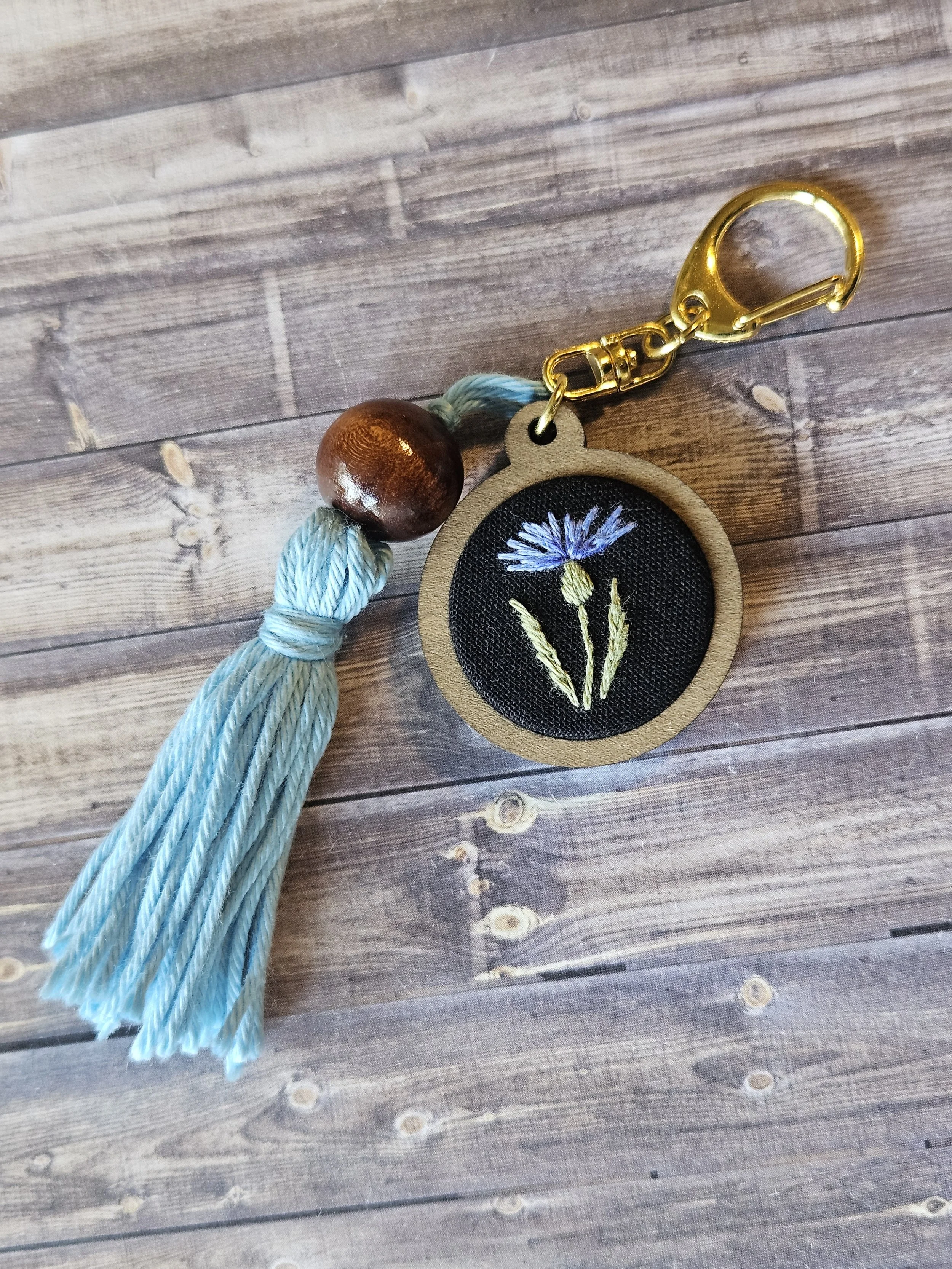 Mini Floral Embroidery Keychain
