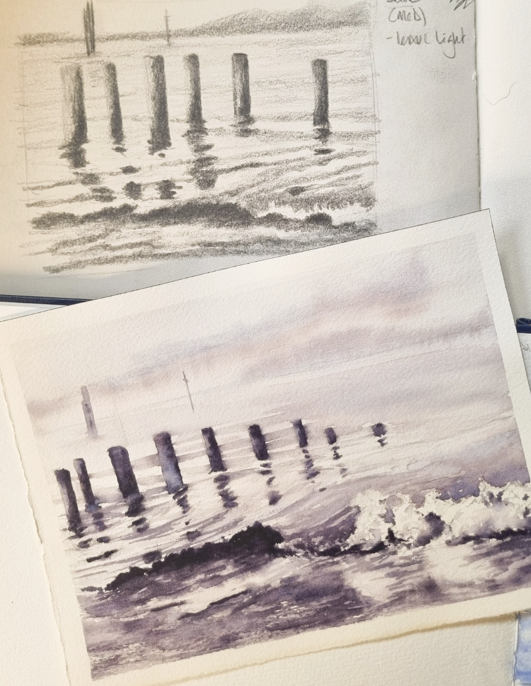Watercolor Composition with Notan