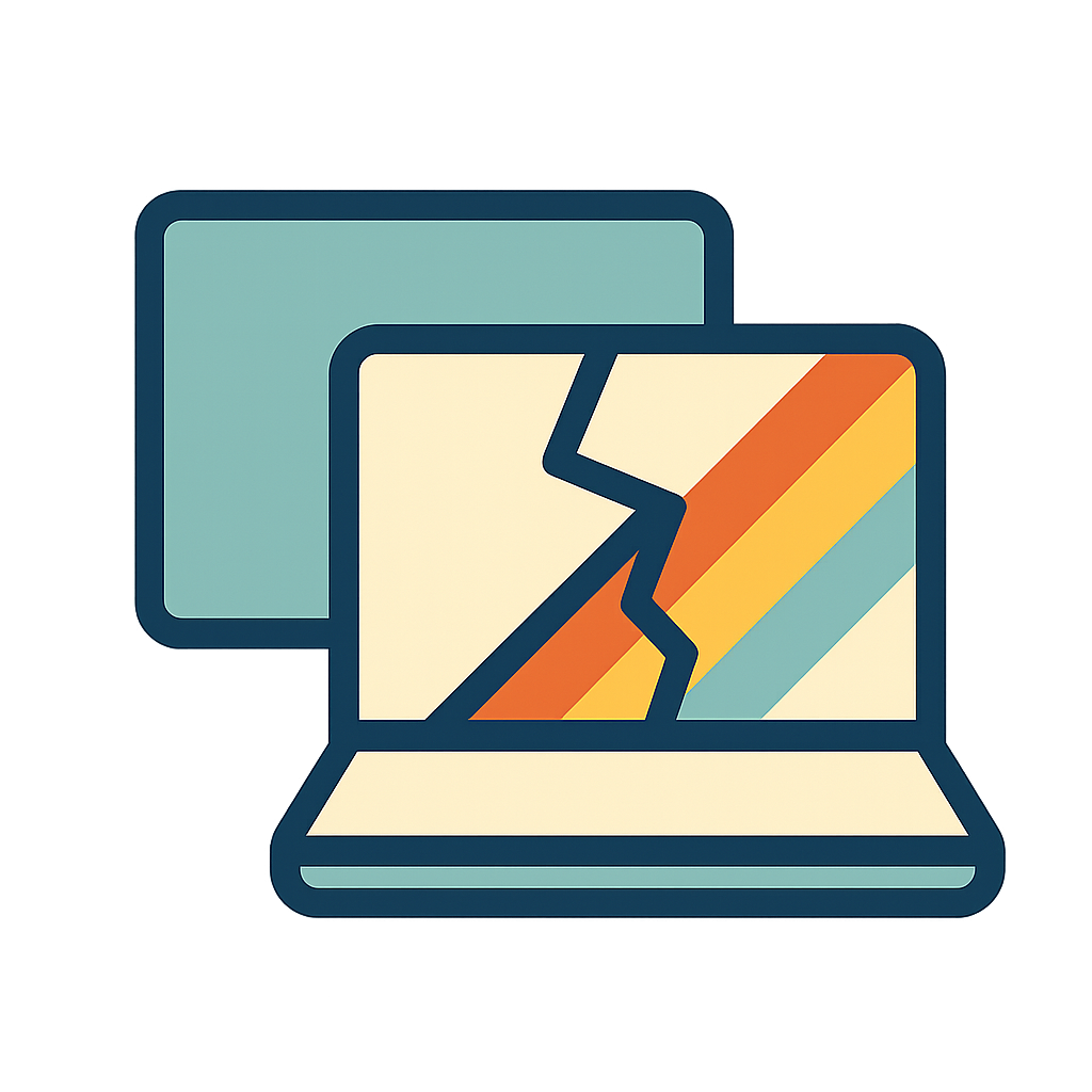 Laptop Icon with retro stripes