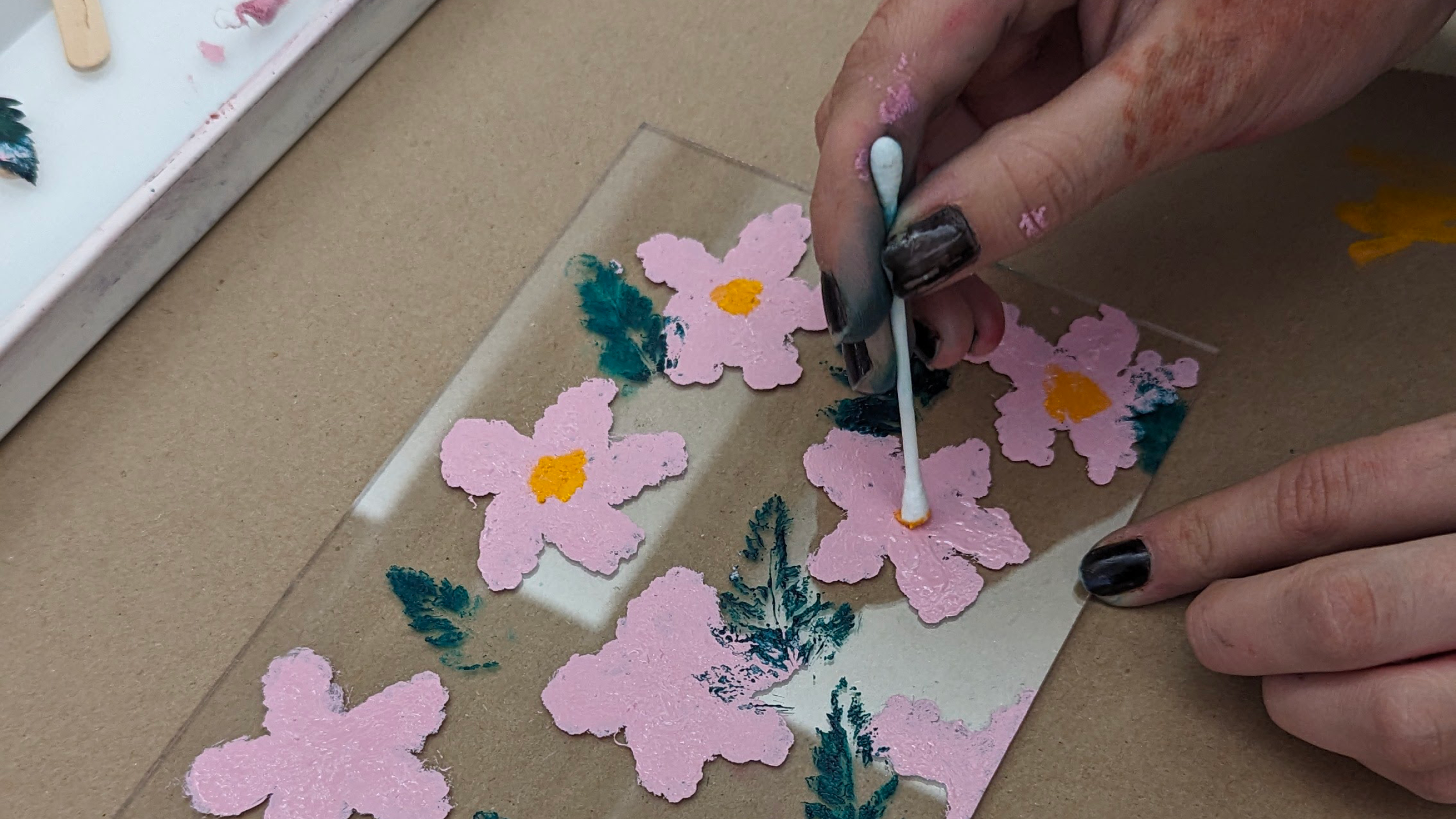 Botanical Bookmark Monoprinting