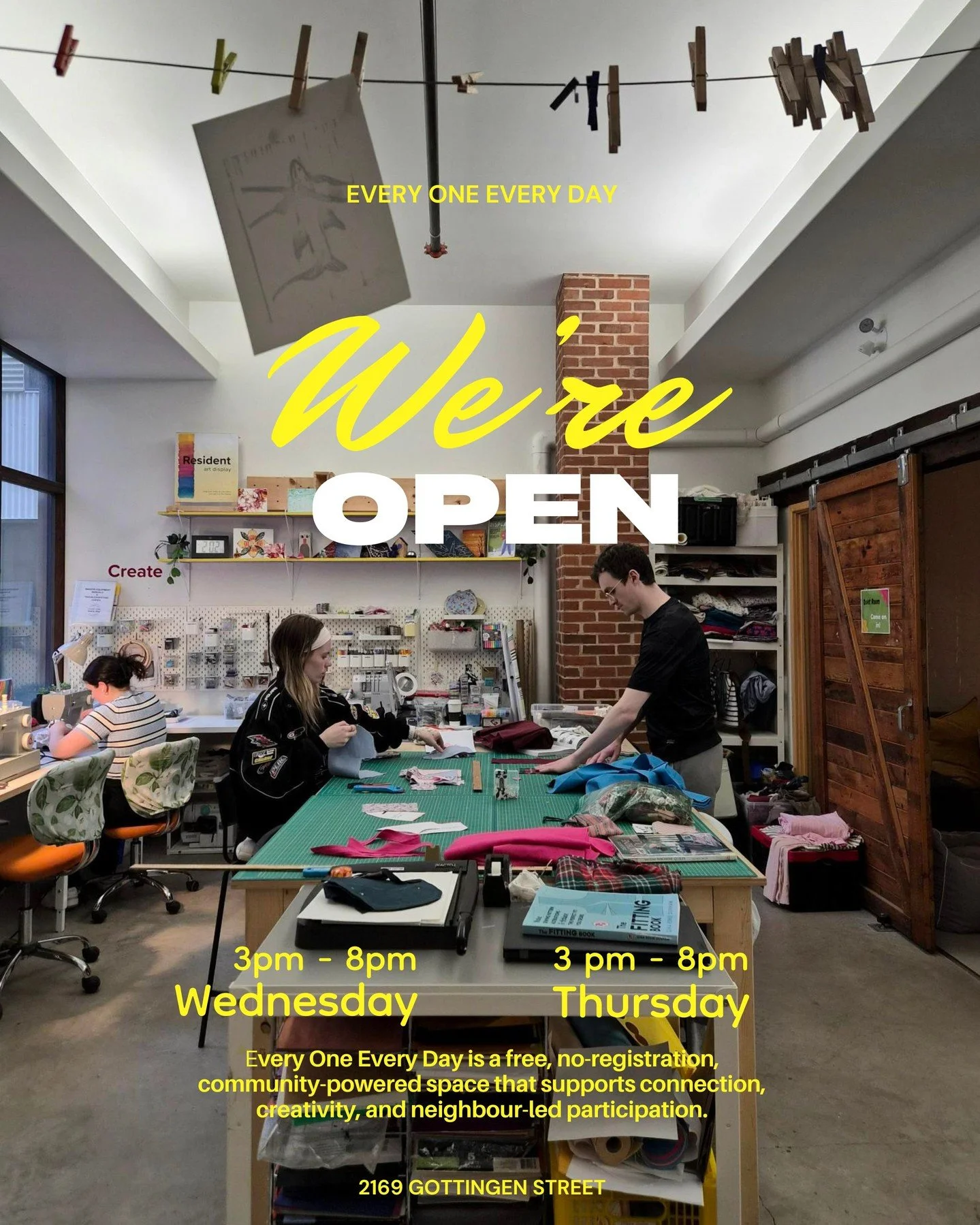 Come make something, try something new, or simply hang out with neighbours at the Neighbourhood Shop! Bring a project you&rsquo;re working on or explore the tools and materials available in the space.

No registration needed. Always free and everyone
