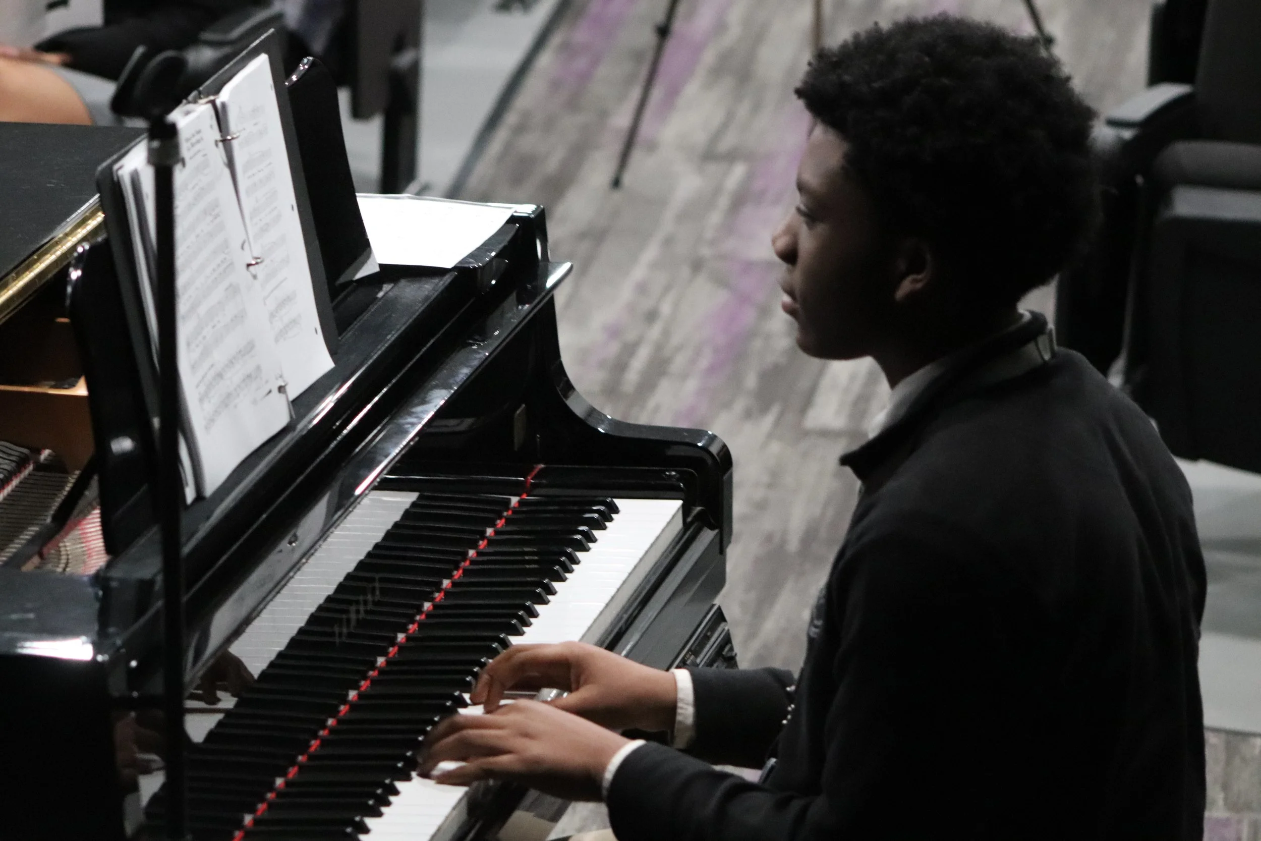 Student participating in a performing arts class at St. Francis DeSales High School