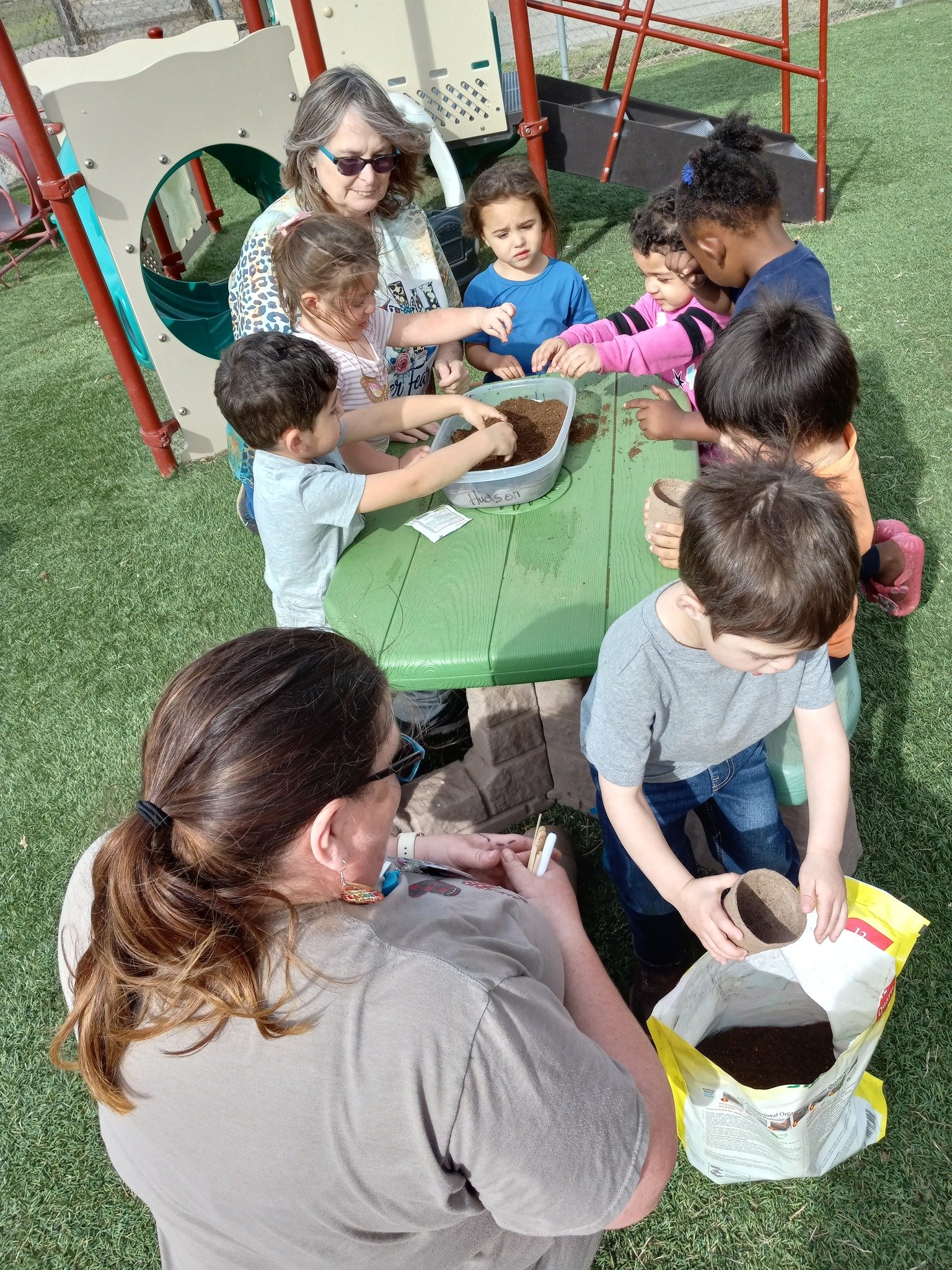  Hollis Head Start planted seeds to start their annual garden project. 