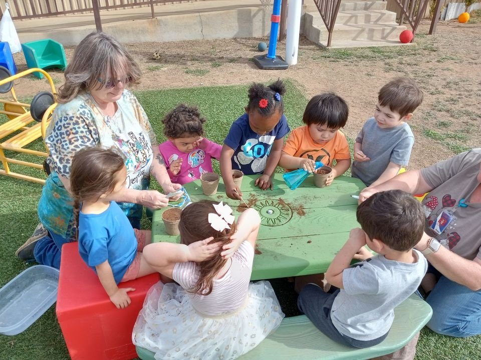  Hollis Head Start planted seeds to start their annual garden project. 
