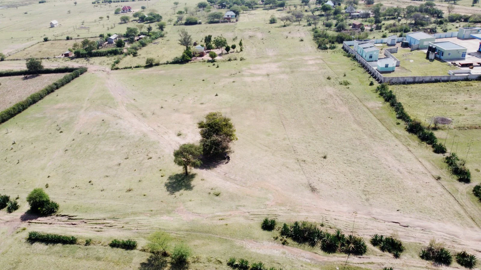 Aerial view of a large rural area where WASH Hub No. 3 will be located.