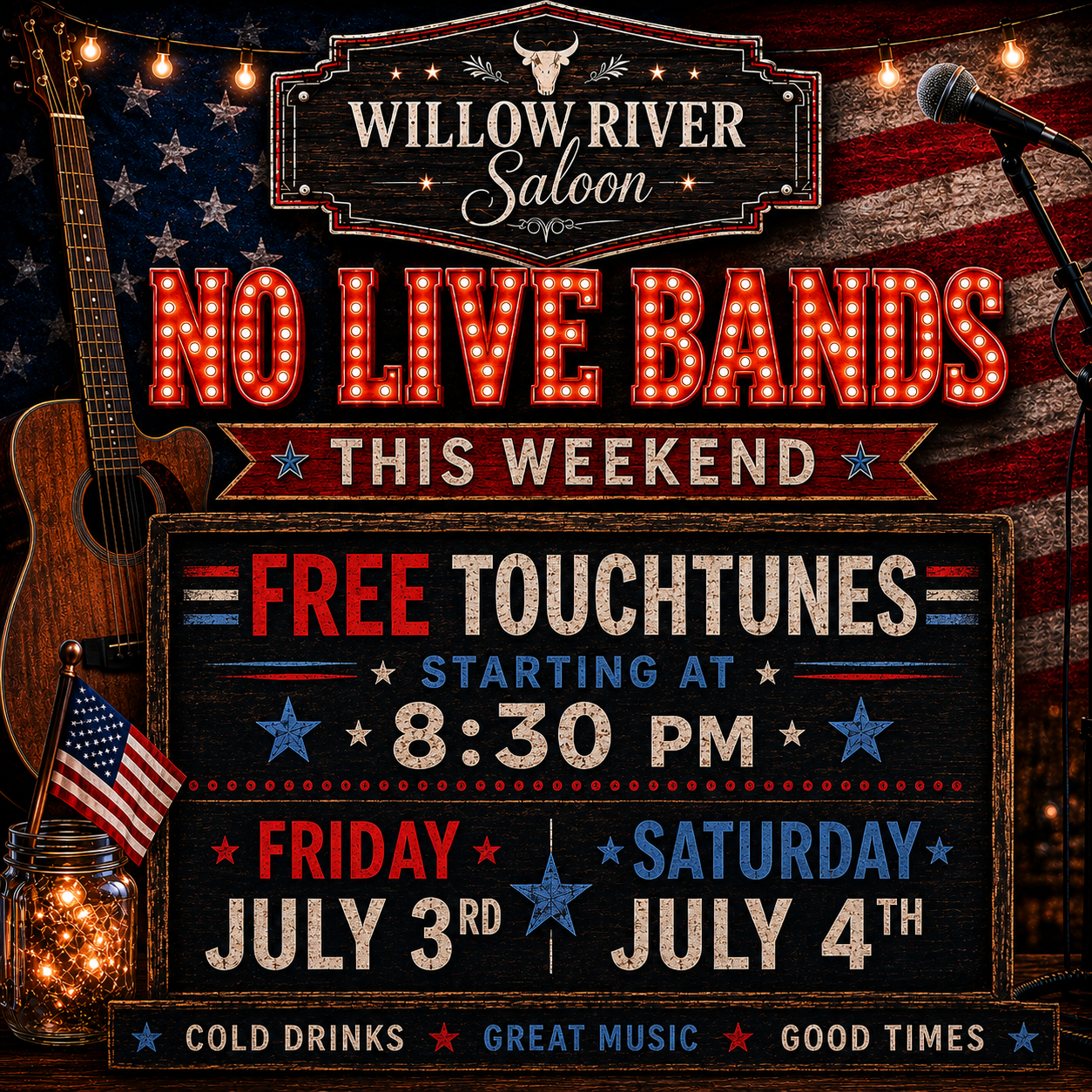 Free Touch Tunes Starting at 8:30 PM