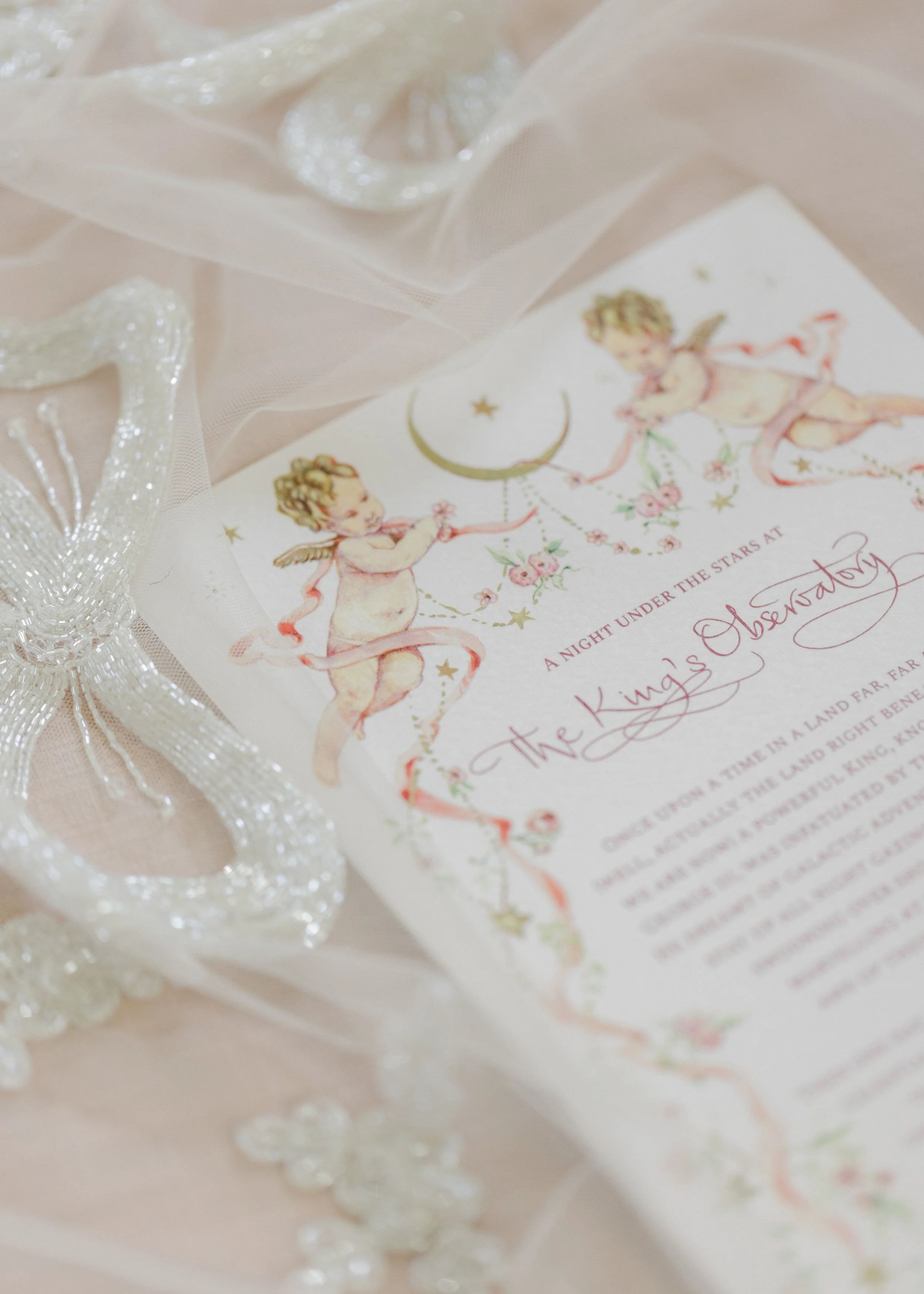 romantic blush pink wedding stationery King’s Observatory