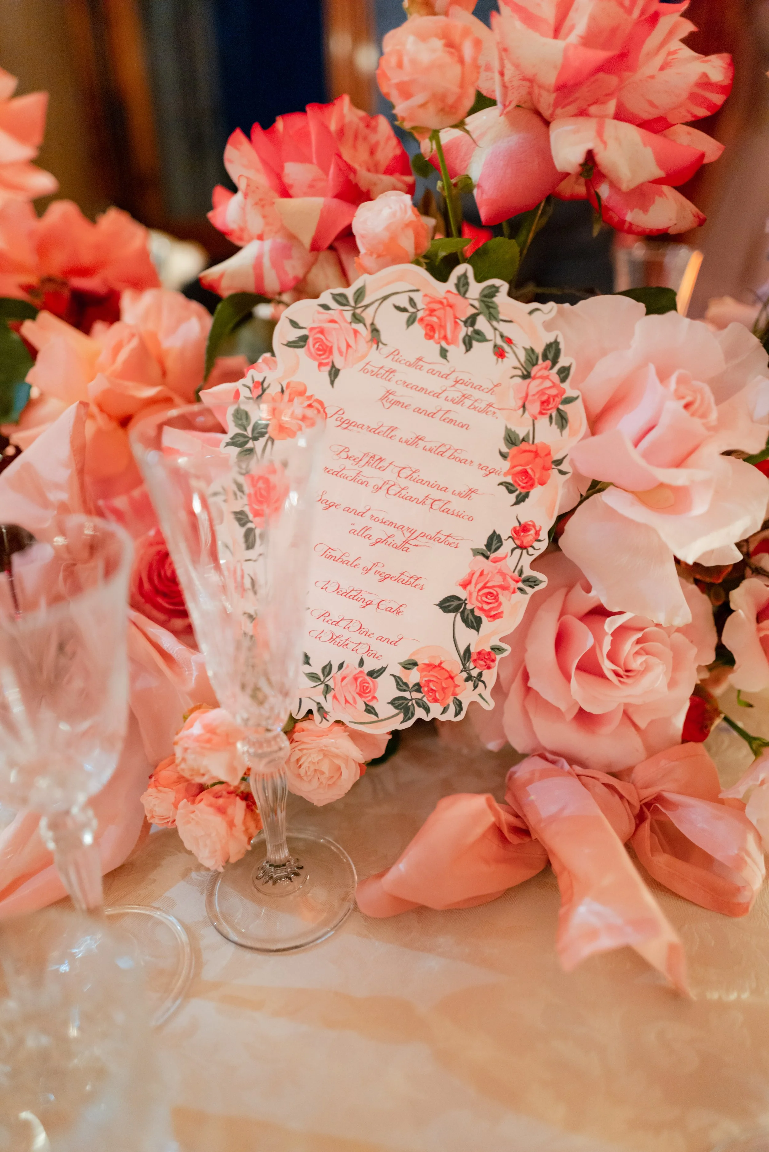 shaped wedding menus Florence Tuscany