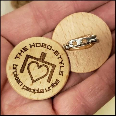 custom bamboo pin brooch wedding gifts band merch