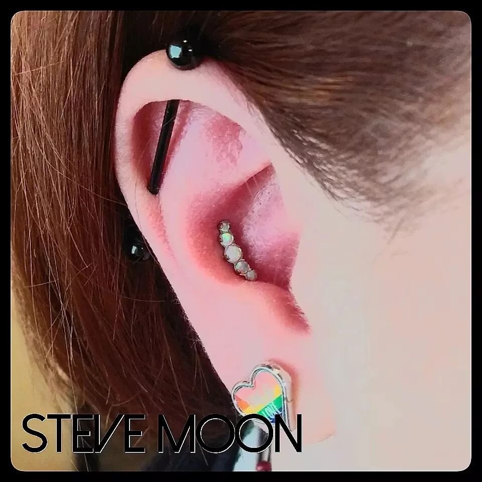 White opal prium cluster for this conch!! Stunning!! 
Info @stevemoon_piercing