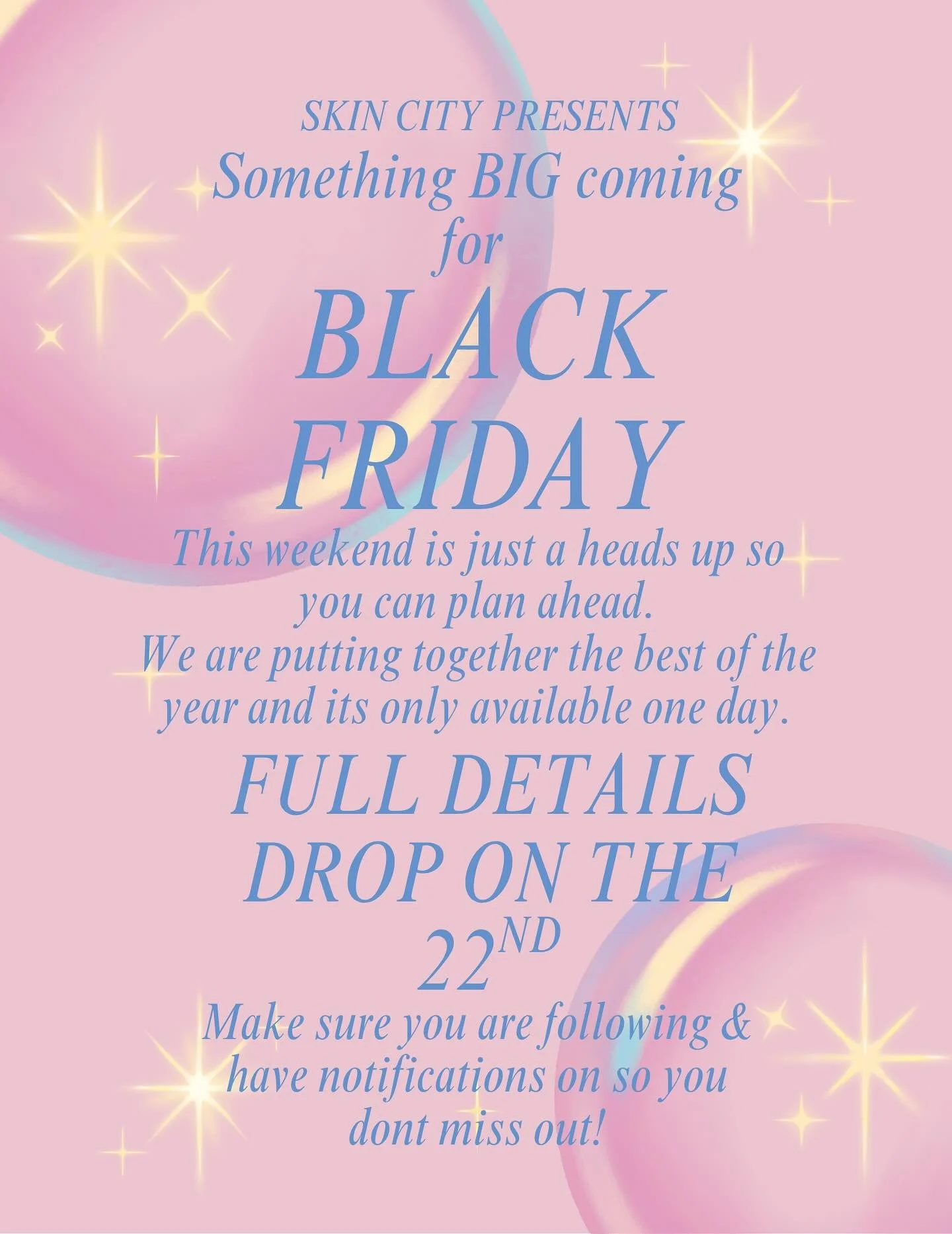Get ready for our biggest sale of the year! 
&bull;
Our Black Friday sale 11/28 is inbound, be sure to be following &amp; have notifications on so you do not miss out on the announcement! Plan your Black Friday accordingly and stop in for that new pi