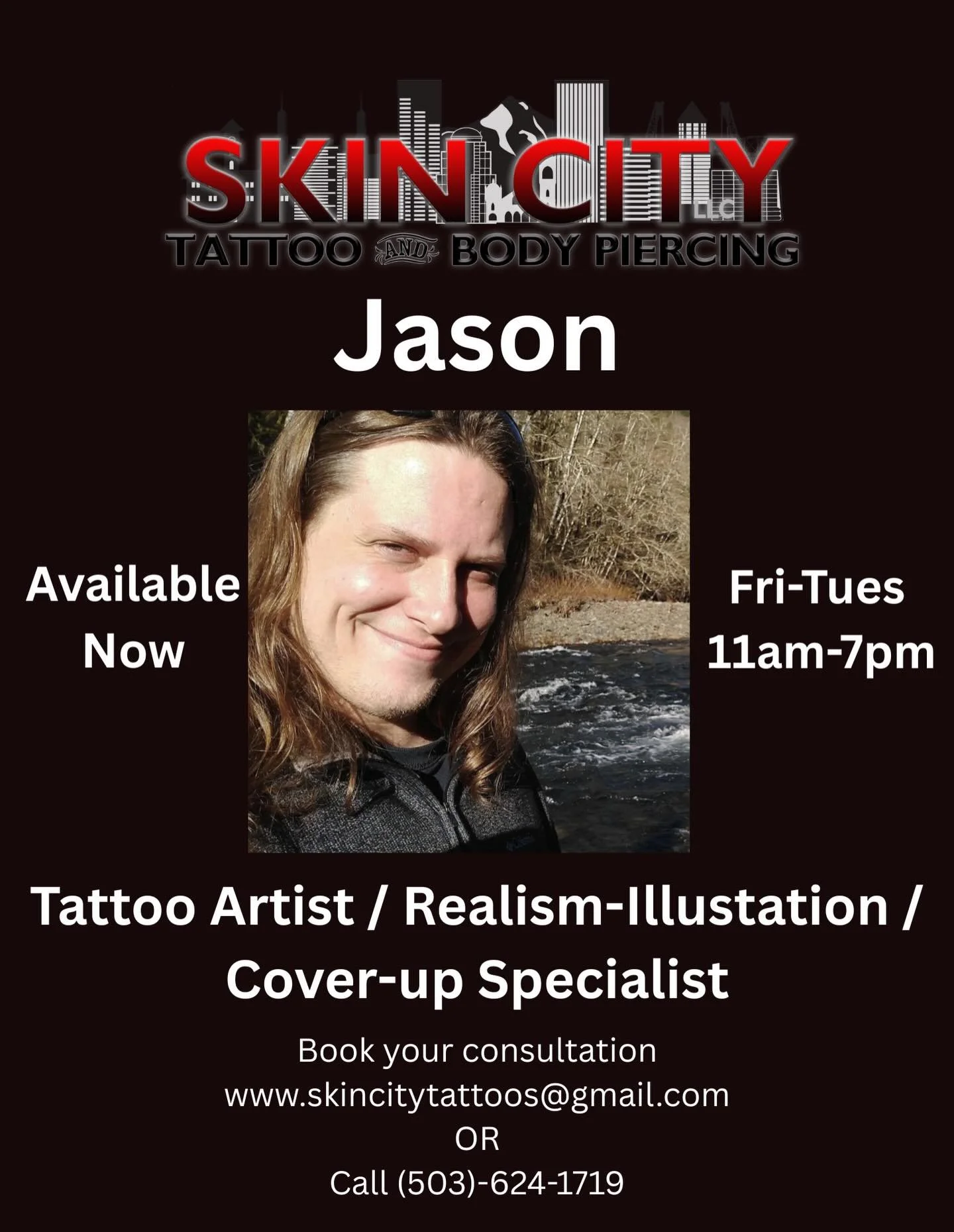 Artist @tattoosbysolarz Color realism &amp; illustrative tattoos 
&bull;
Jason specializes illustrative designs &amp; realism styles alongside a experienced cover-up artist.
Available in studio Friday-Tuesday 11am-7pm
Walk-in / consultations availabl