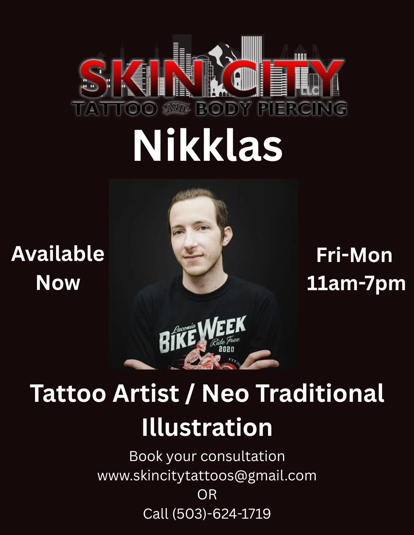 Artist @dungeondaddytattoos Japanese-inspired &amp; Neo-traditional tattoos
&bull;
Nikk&rsquo;s neo-traditional designs clash with combinations of precision linework with classic Japanese flow.
Available in studio Friday-Monday 11am-7pm
Walk-in / con