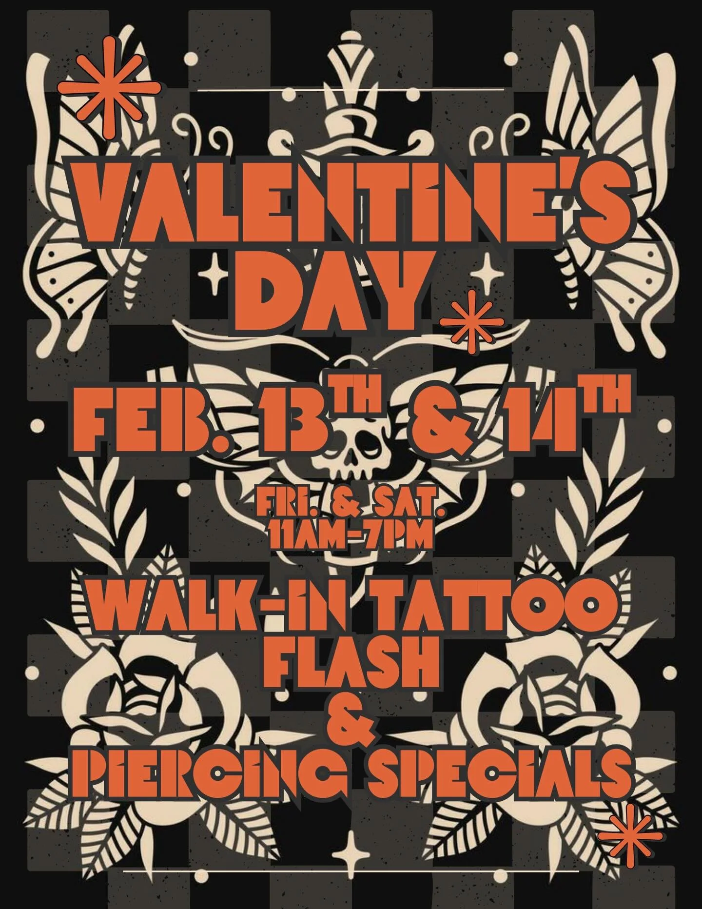 💌 Valentines Day Event 💌 
&bull;Feb. 13th - 14th&bull;
&bull;
Come &amp; join us in studio for a back to back two day event! Friday the 13th alongside Valentine&rsquo;s Day &ldquo;the 14th&rdquo; we will be having Walk-In flash sales &amp; piercing