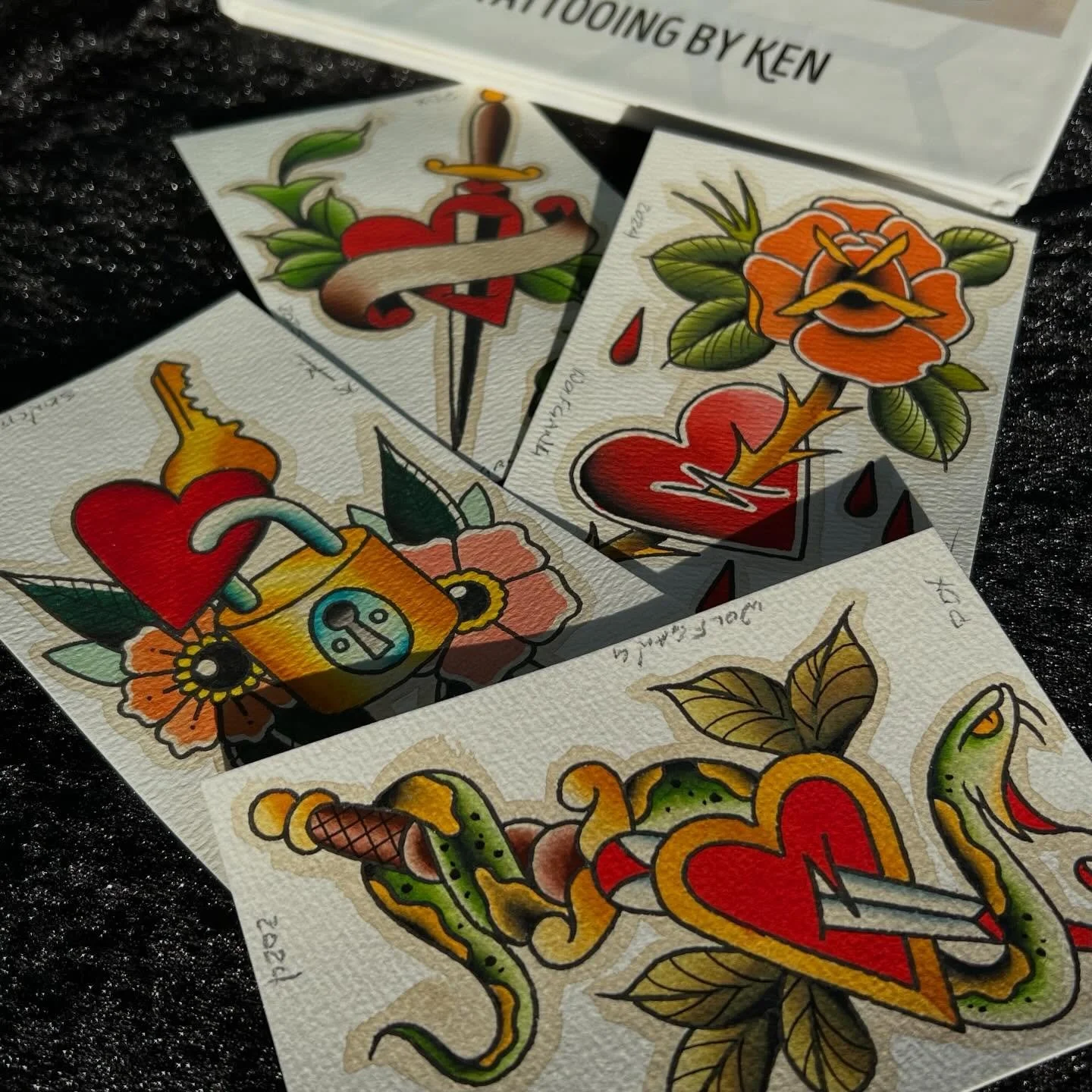 Preview of some flash @kenfisher13 will have available this coming Friday the 13th &amp; Valentine&rsquo;s Day Flash Event! We are gathering up lots of great designs for you all to pick and choose from so be sure to drop by the studio for a fresh pie