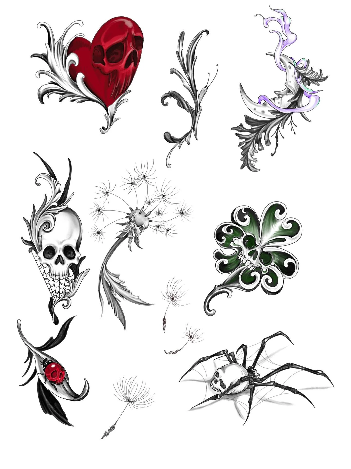 Friday the 13th ✨ @newsom_arts ✨ FLASH PREVIEW
&bull;
Joe has been extremely busy but he has set aside this Friday for Walk-in flash available for our Friday the 13th event! 😮
&bull;
He is offering these drawn designs at a $150-$200 rate Walk-in onl