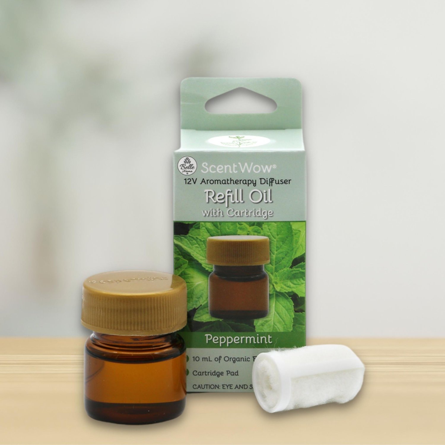 Refill Kit with Organic Peppermint Essential Oil & Cartridge for the ScentWow Aromatherapy Diffuser
