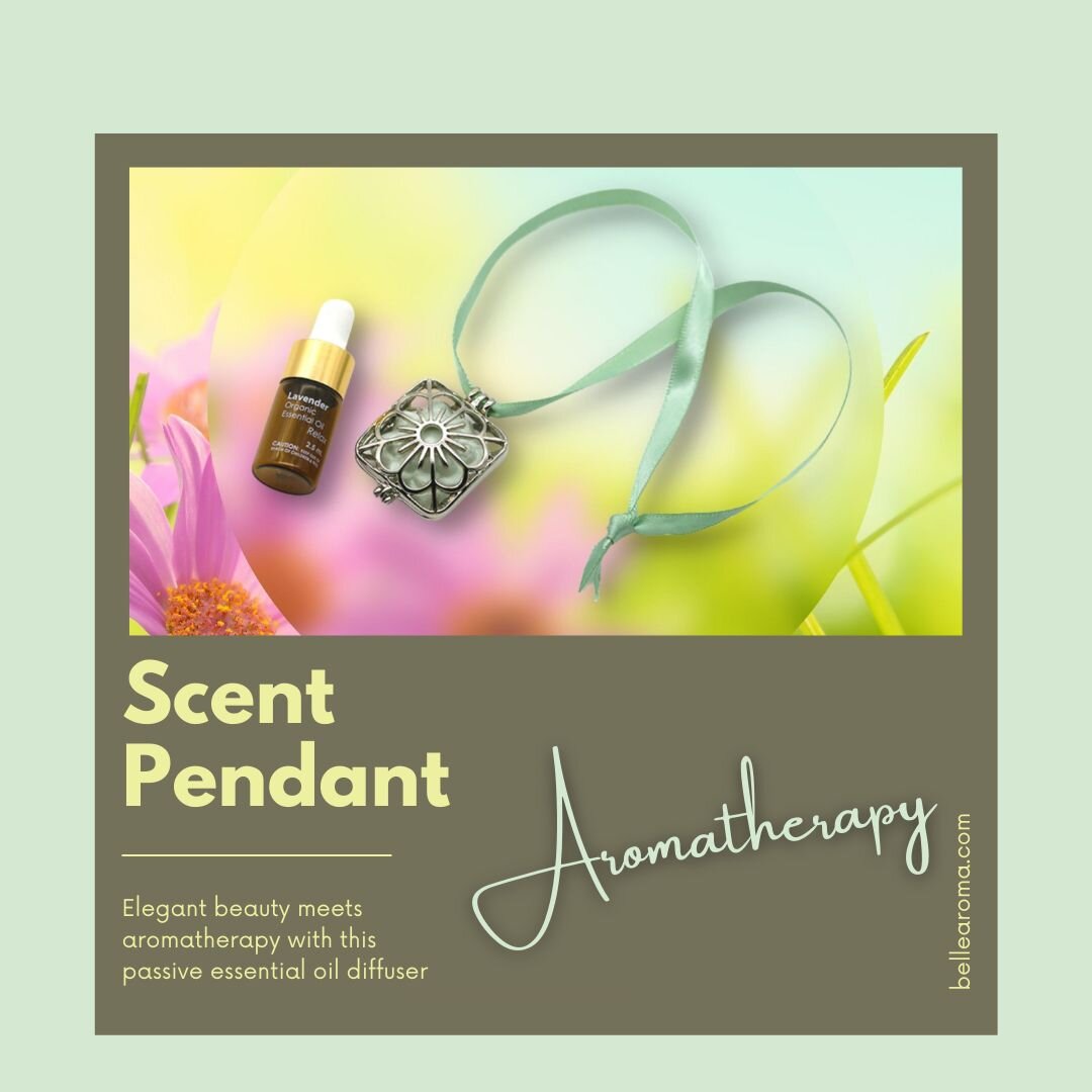 Elegant beauty meets aromatherapy with the Aromatherapy Scent Pendant&trade; by Belle Aroma&reg;. The Aromatherapy Scent Pendant is a passive essential oil diffuser, made with a hand-crafted ceramic charm. This diffuser is available with lavender or 