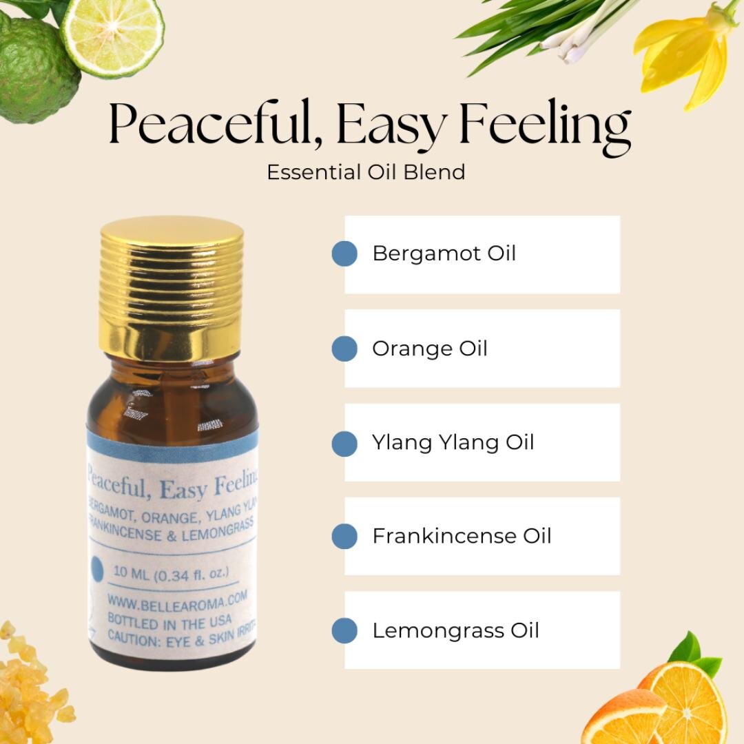 Meet another new essential oil blend: Peaceful, Easy Feeling! Peaceful, Easy Feeling is an anti-anxiety blend that combines popular fragrances to ease the minds of users. Customers will catch hints of Bergamot, Orange, and Ylang Ylang, to name a few,