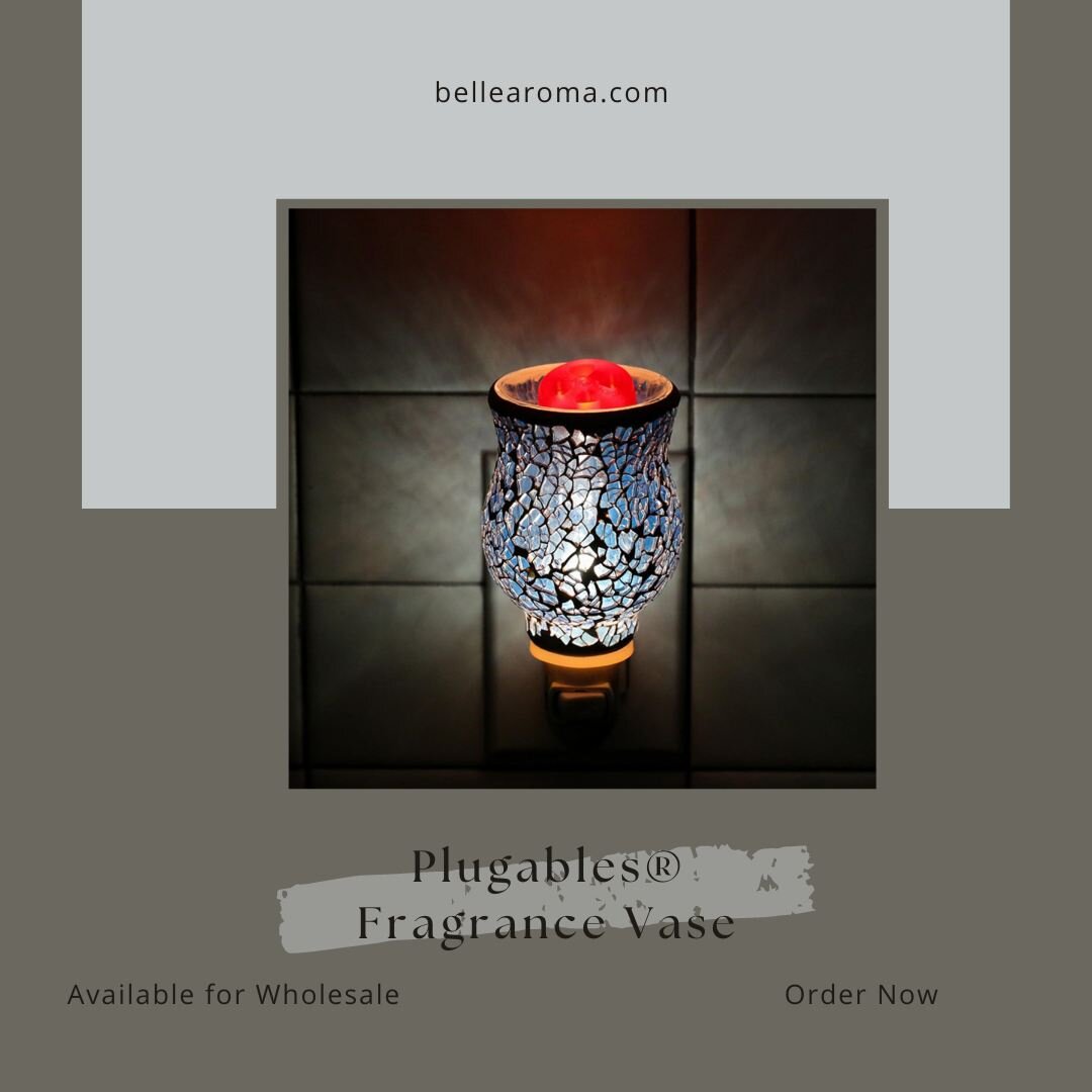 The Plugables&reg; Fragrance Vase would be a gorgeous addition to your store! This vase gently heats wax melts or Belle Aroma&reg; No-Mess Fragrance Tarts&reg; while a beautiful glow engulfs the room. The light coming through the mosaic-style glass c