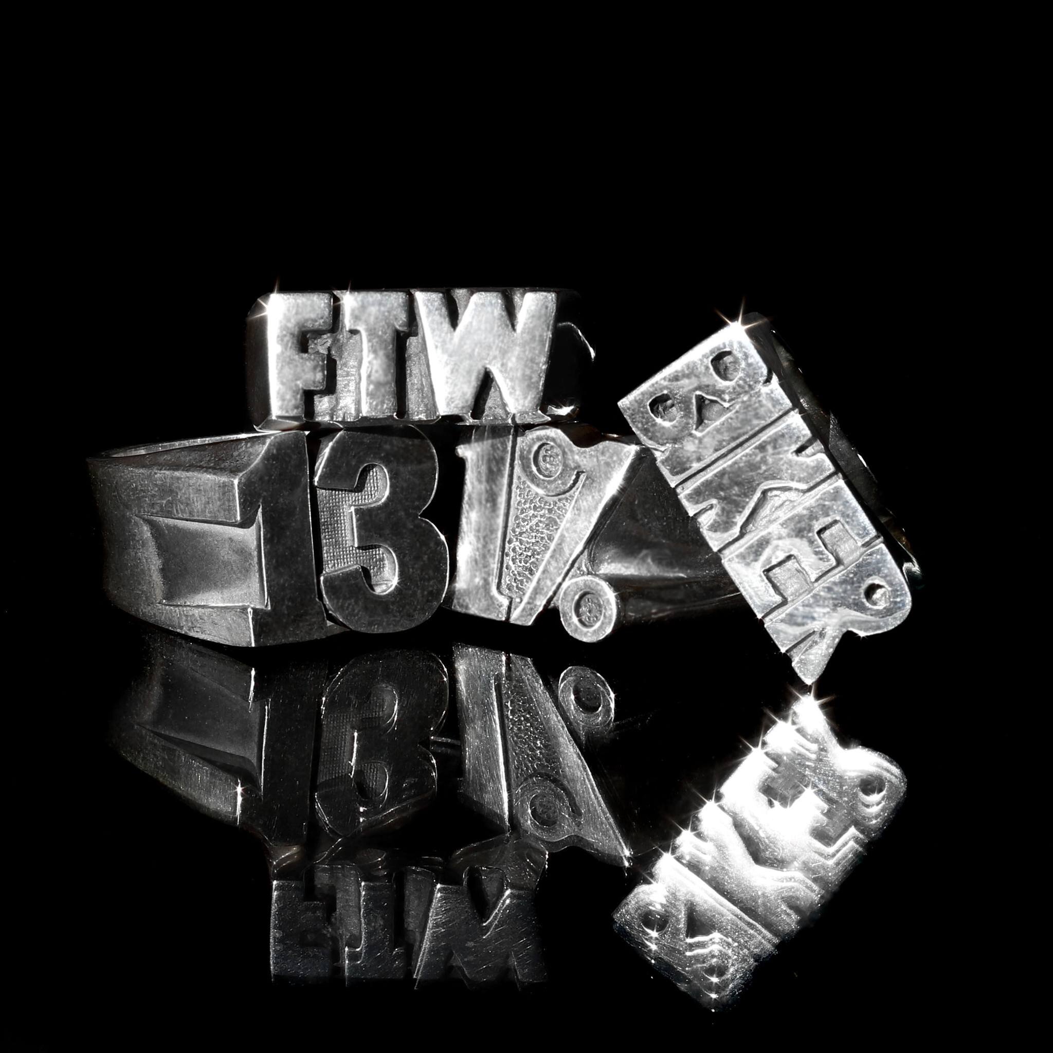 13, 1%, FTW and BIKER rings. More designs similar available over at #alastairscollection 

 #australianmade #925silver #925 #925SterlingSilver #alternativestyle #alternativestyle #bikerstyle #mensjewelry #mensjewellery #BigJewelry #bikerring #oldscho