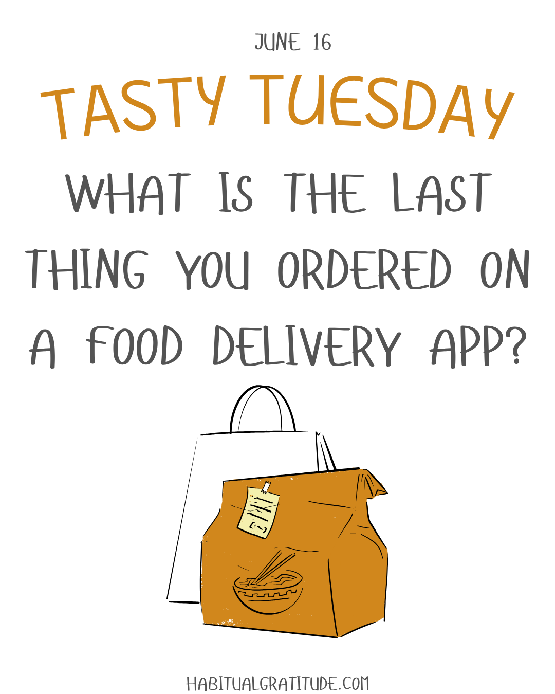 What is the last thing you ordered on a food delivery app?