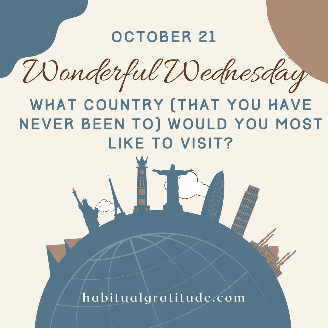 What country (that you have never been to) would you most like to visit?