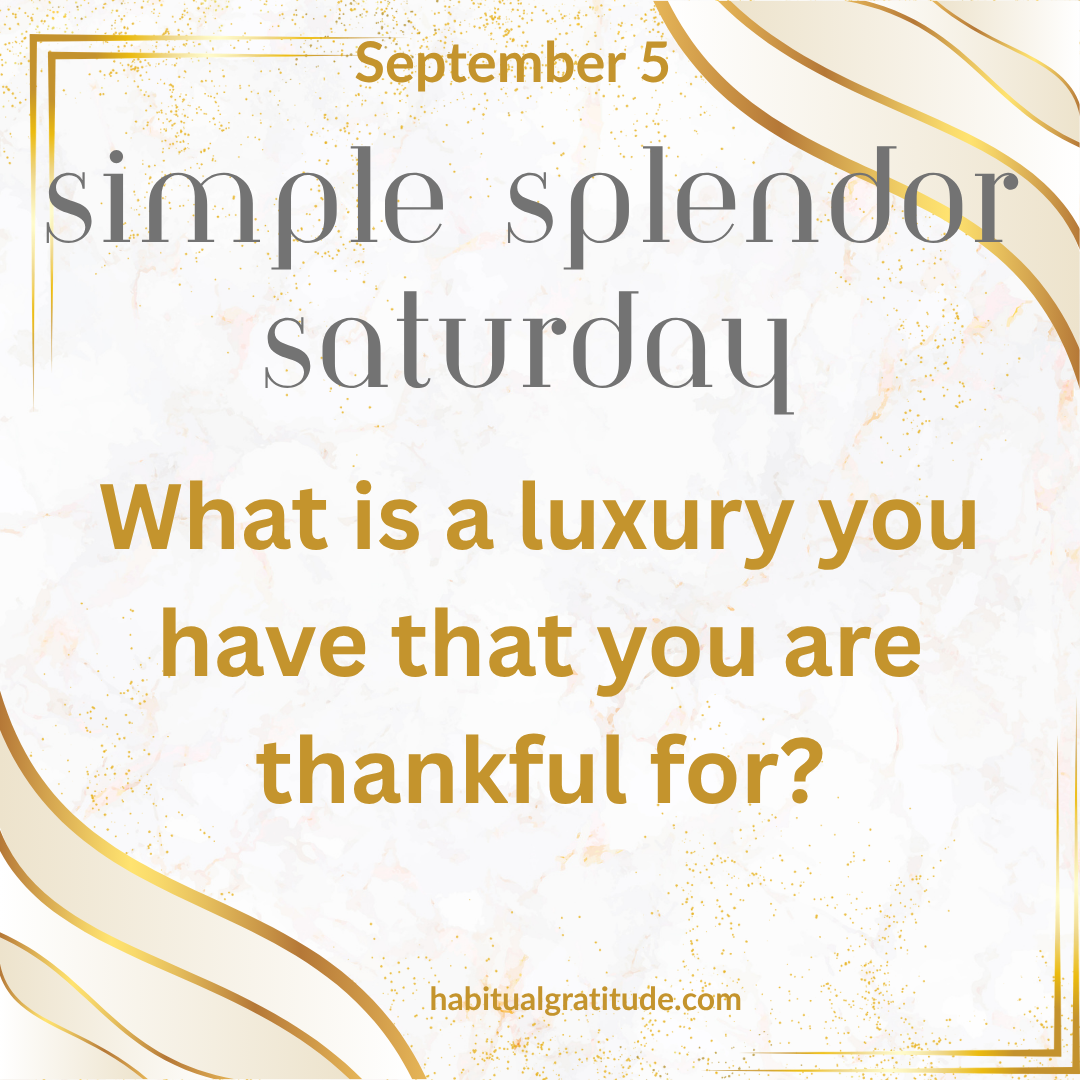 What is a luxury you are thankful for?