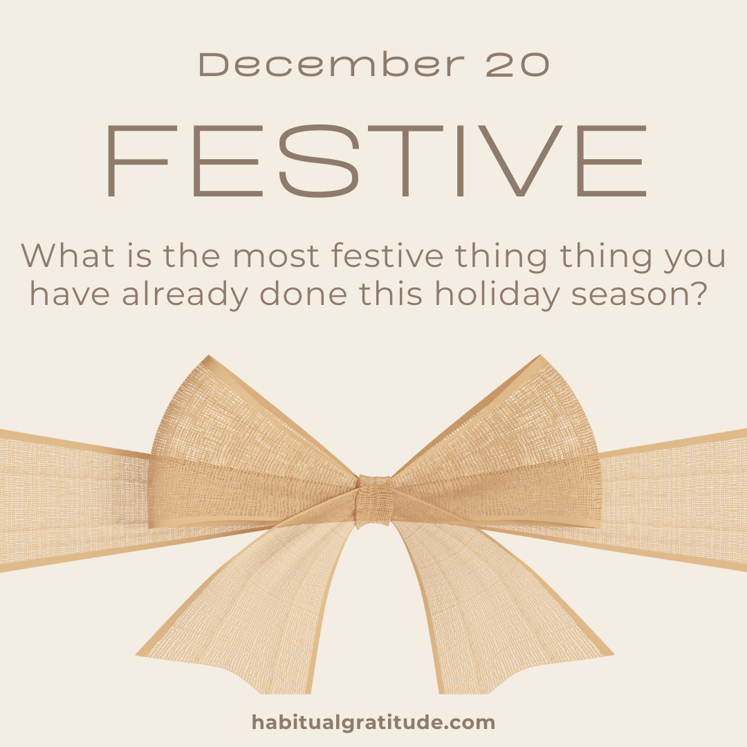 What is the most festive thing thing you have already done this holiday season?