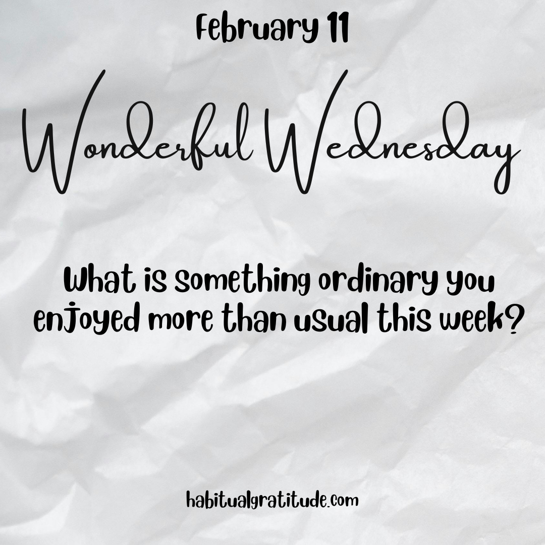 What is something ordinary you enjoyed more than usual this week?