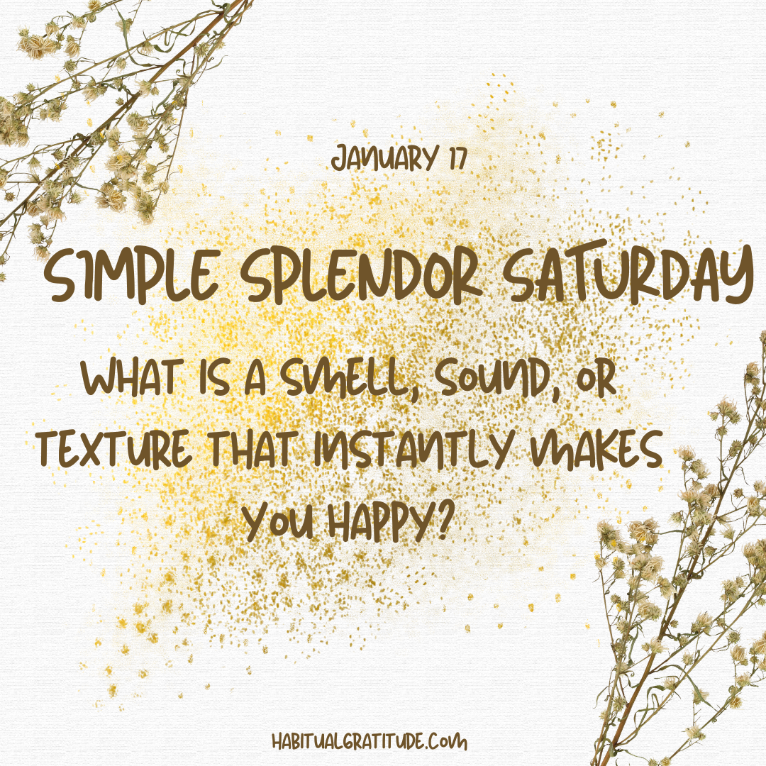 What is a smell, sound or texture that instantly makes you happy?