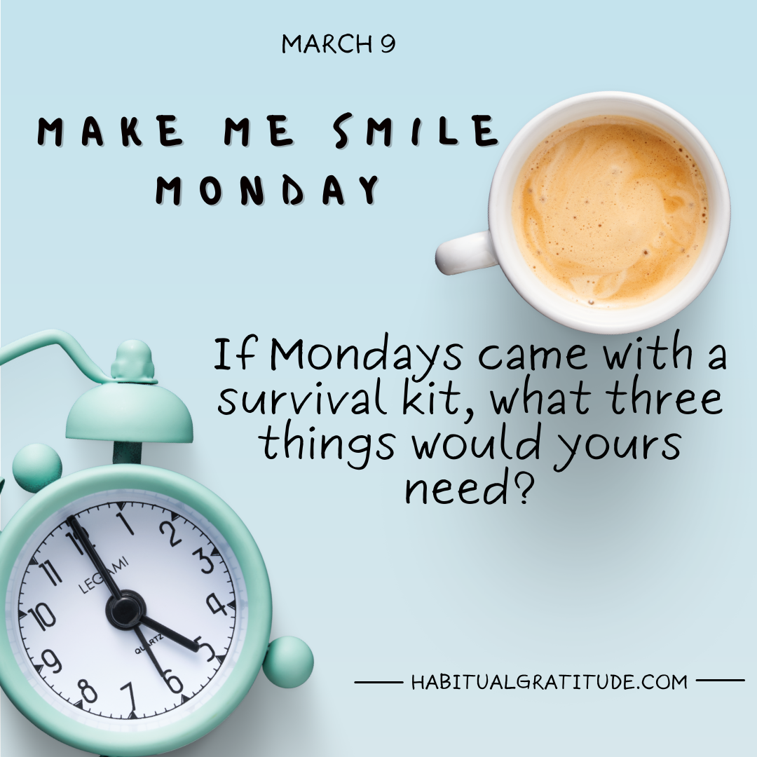 If Mondays came with a survival kit, what three things would yours need?