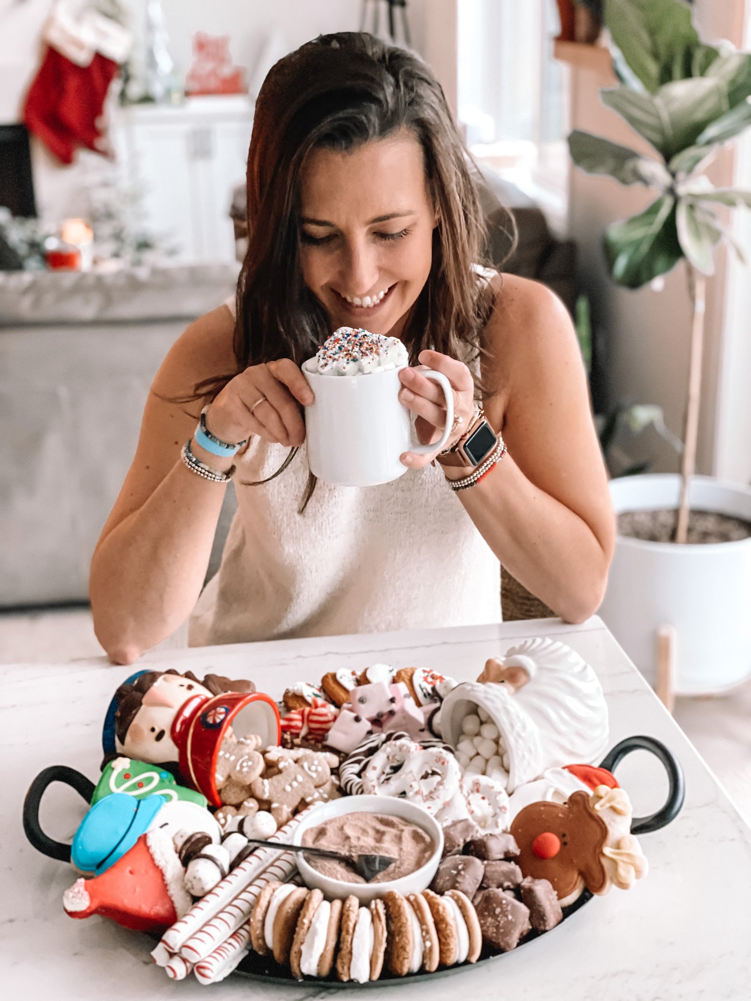 festive holiday hot chocolate board